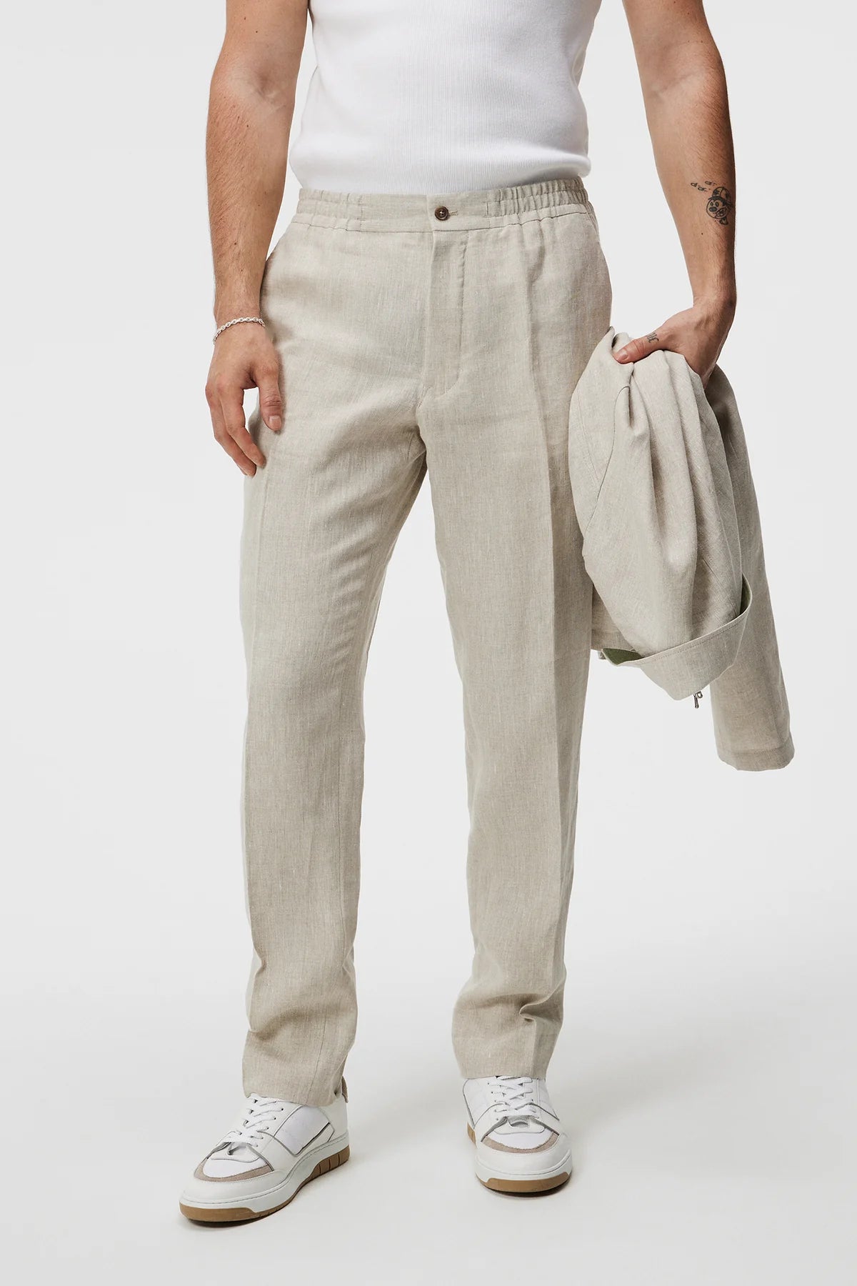 J.Lindeberg pellavahousut beige "Soren Linen Drape Pants"