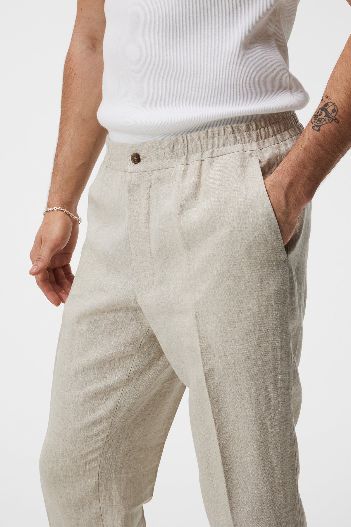 J.Lindeberg pellavahousut beige "Soren Linen Drape Pants"