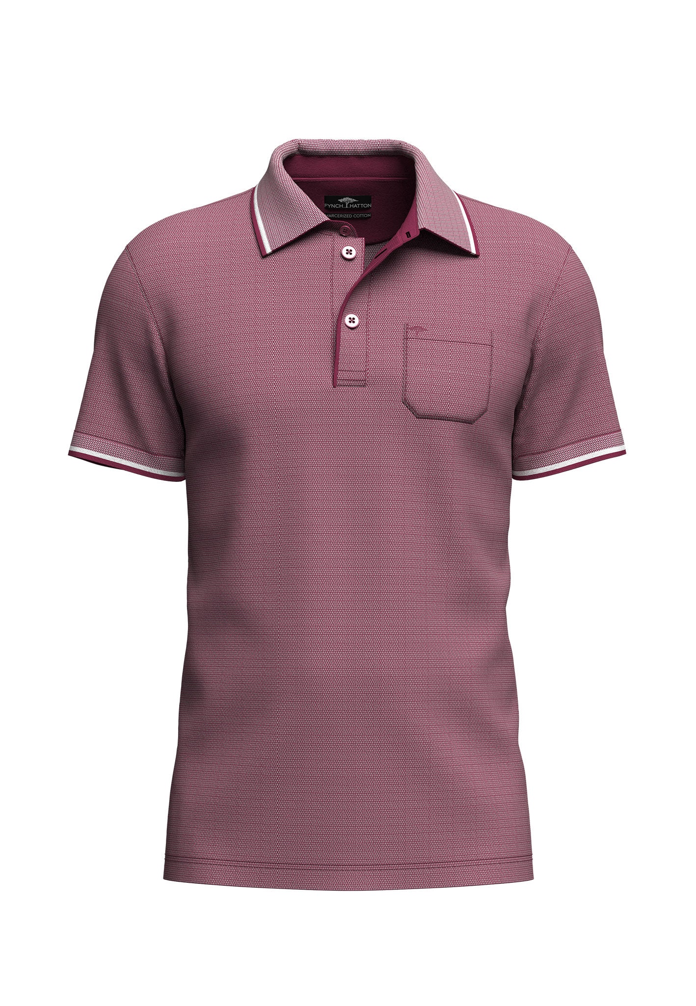 Fynch-Hatton viininpunainen pikeepaita "Mercerized cotton"