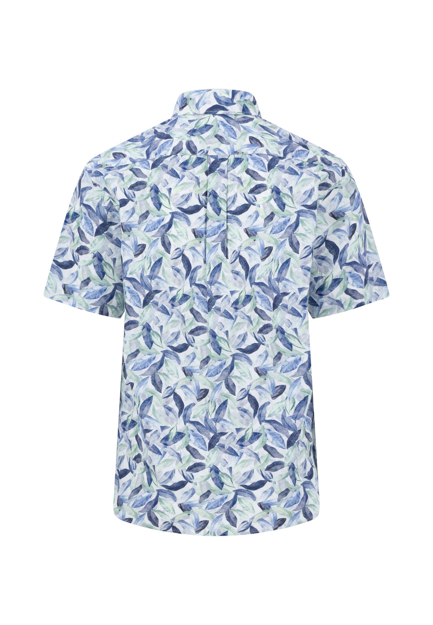 Fynch-Hatton lyhythihainen kauluspaita sinivihreällä lehtikuosilla