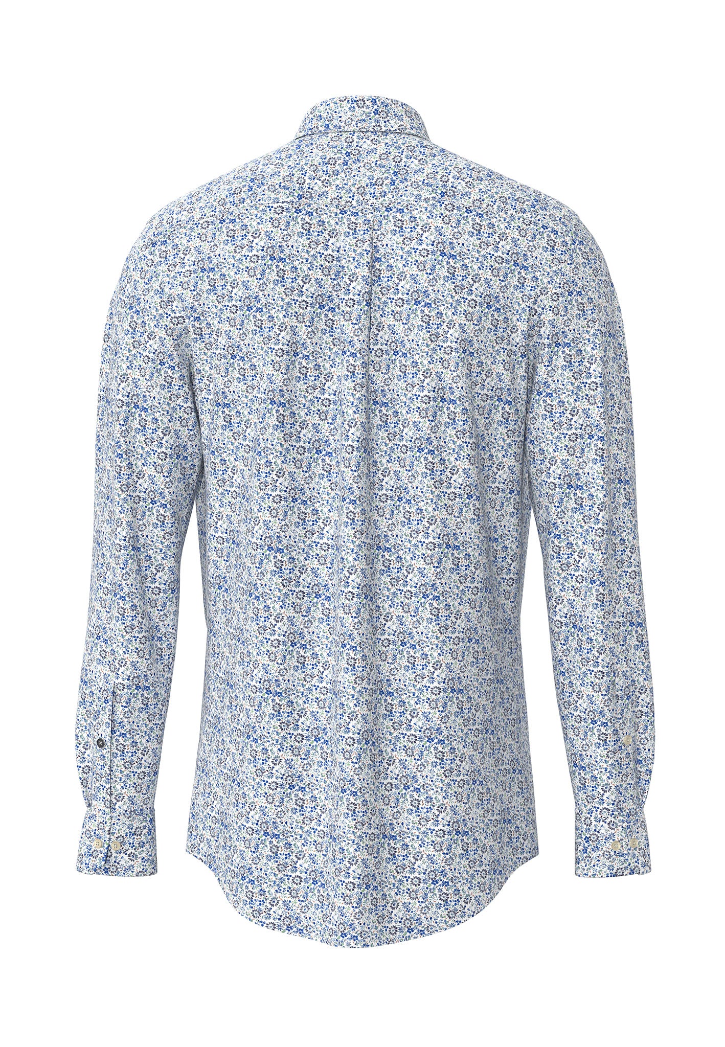 Fynch-Hatton kauluspaita sininen kukkaprintti "Supersoft Cotton"