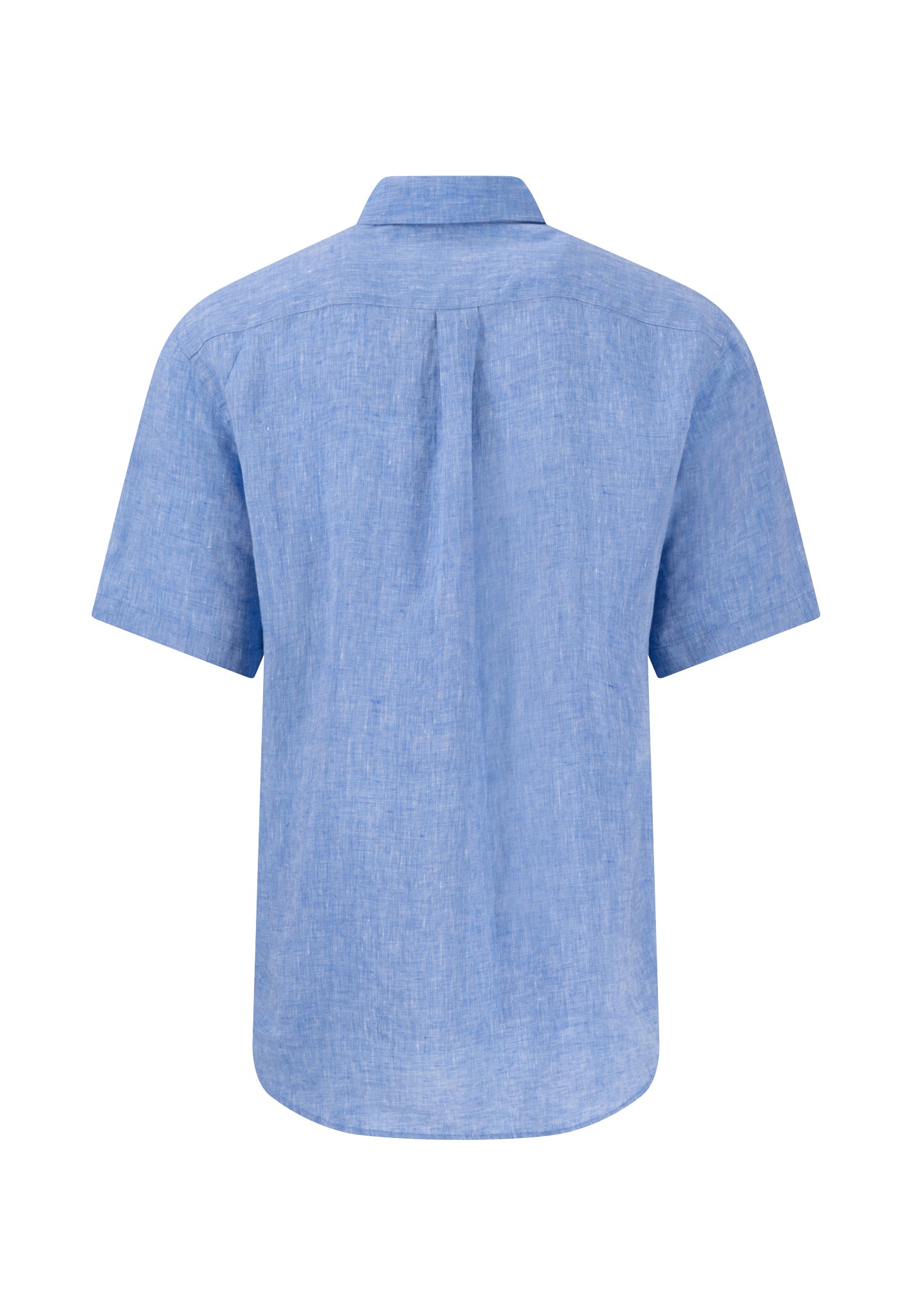 Fynch-Hatton lyhythihainen kauluspaita pellava sininen "Pure Linen"