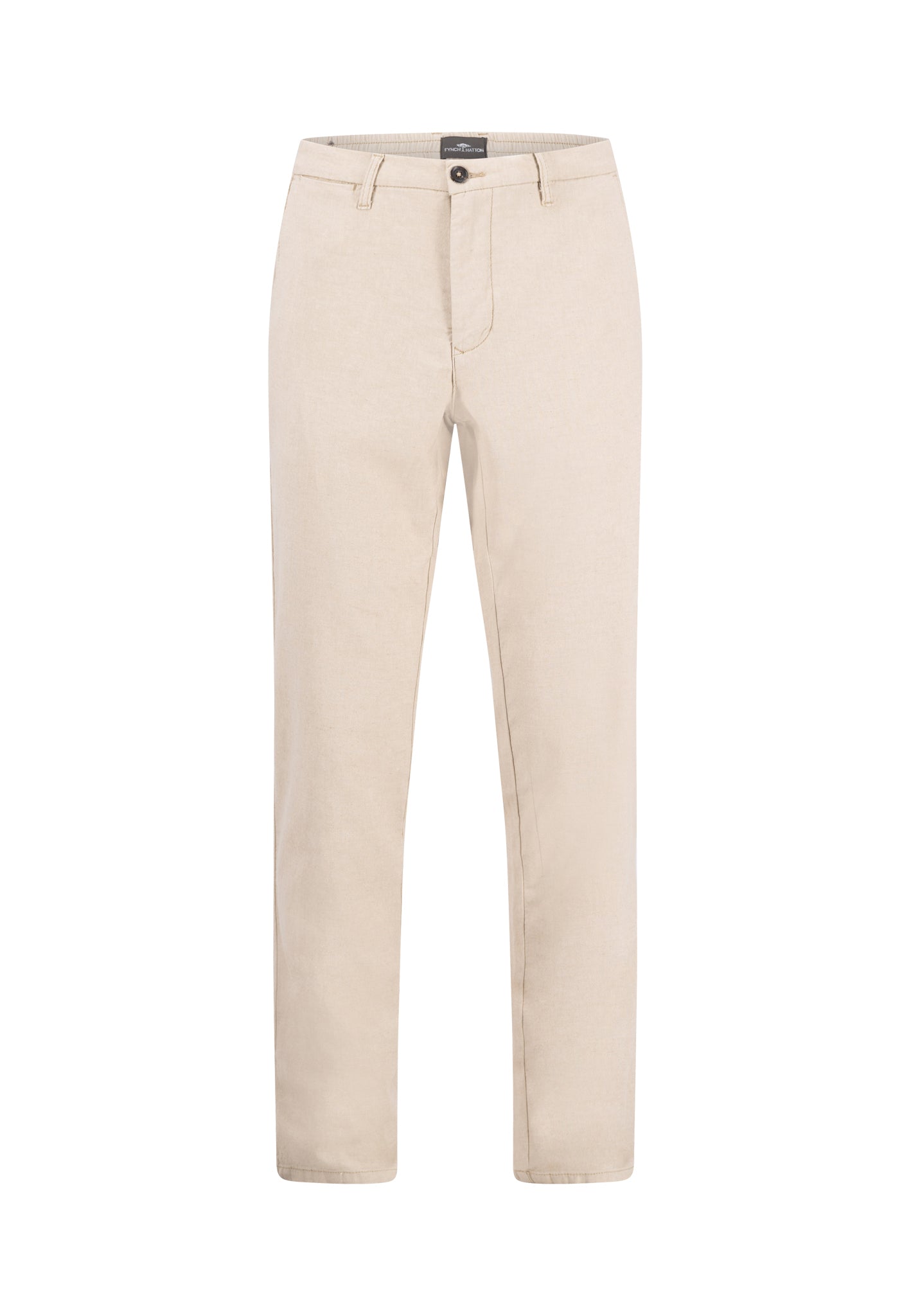 Fynch-Hatton rennot pellavasekoitehousut beige "Twotone Structure Chino"
