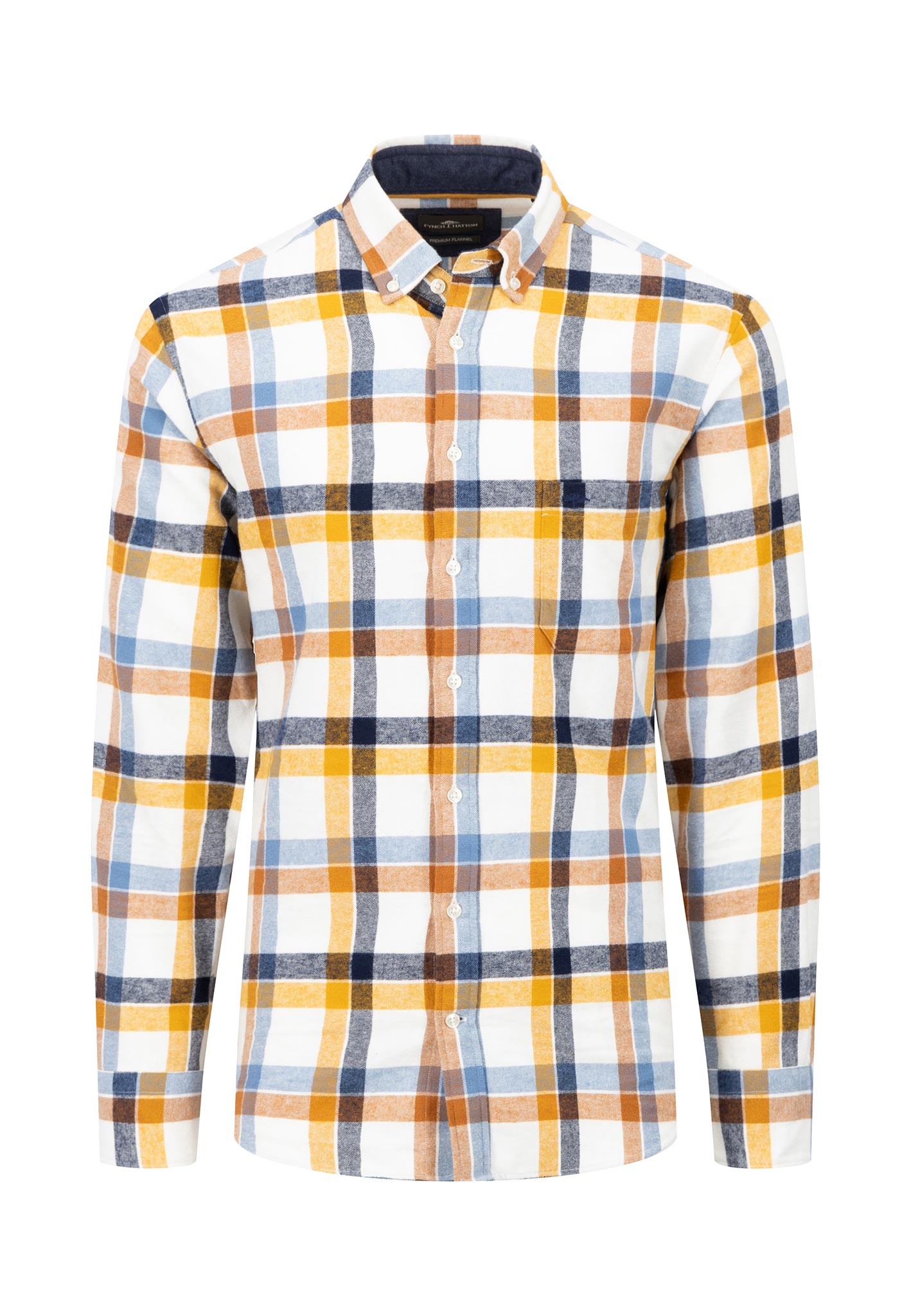 Fynch-Hatton flanellipaita vaalea ruutu regular fit
