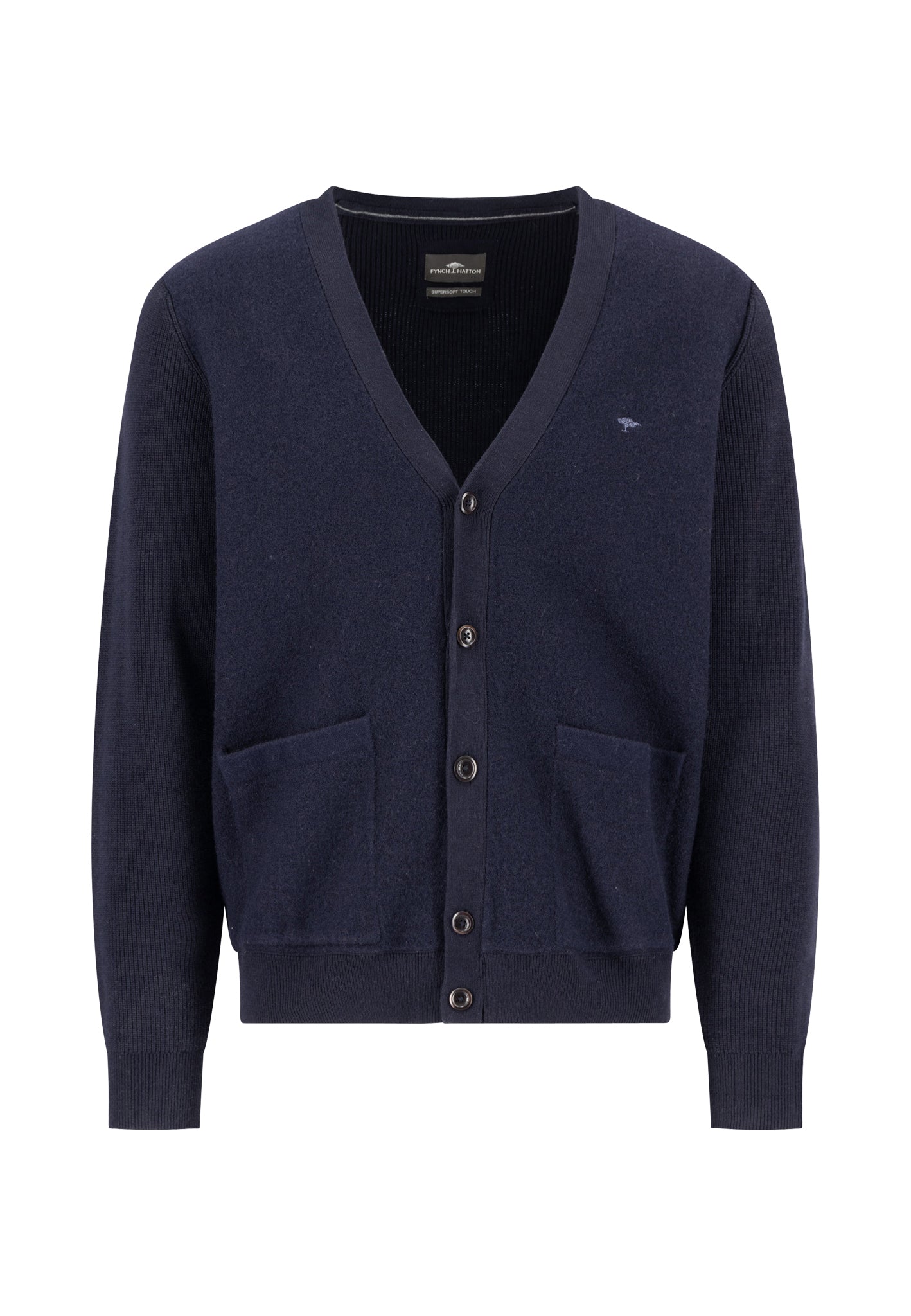 Fynch-Hatton navy napillinen villatakki boiled wool