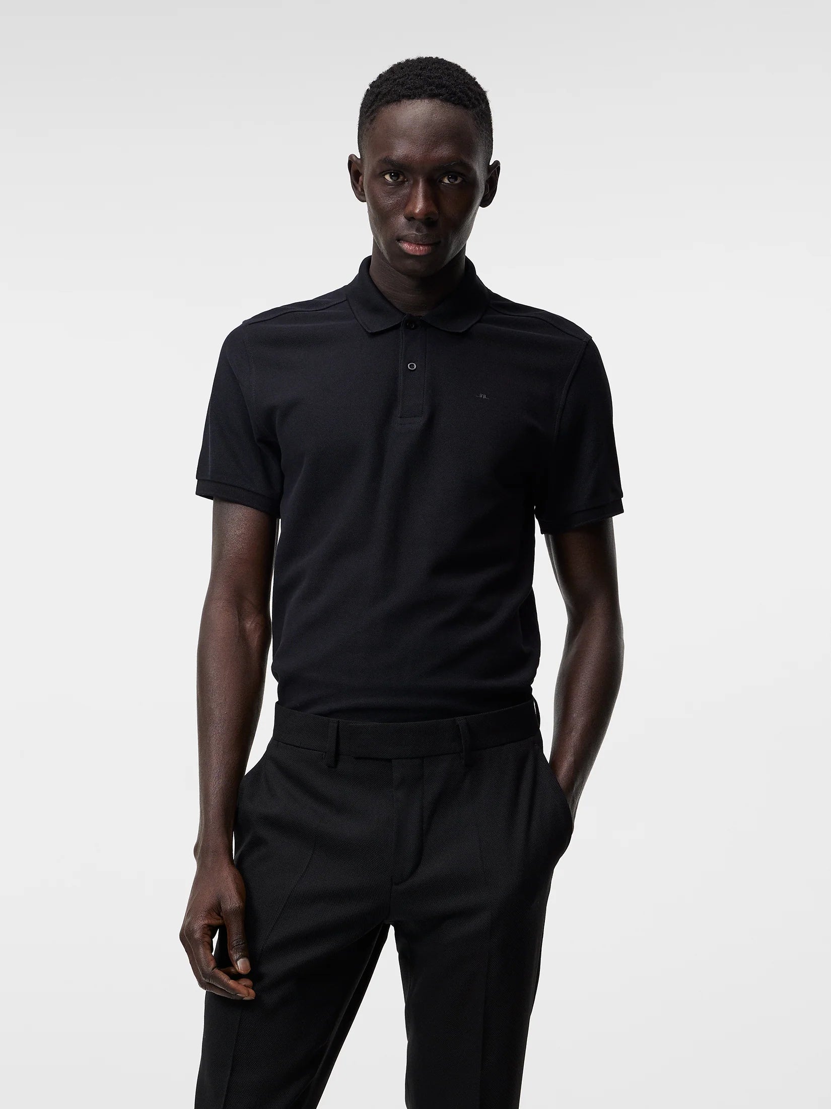 J. Lindeberg Troy Pique Polo Shirt Musta