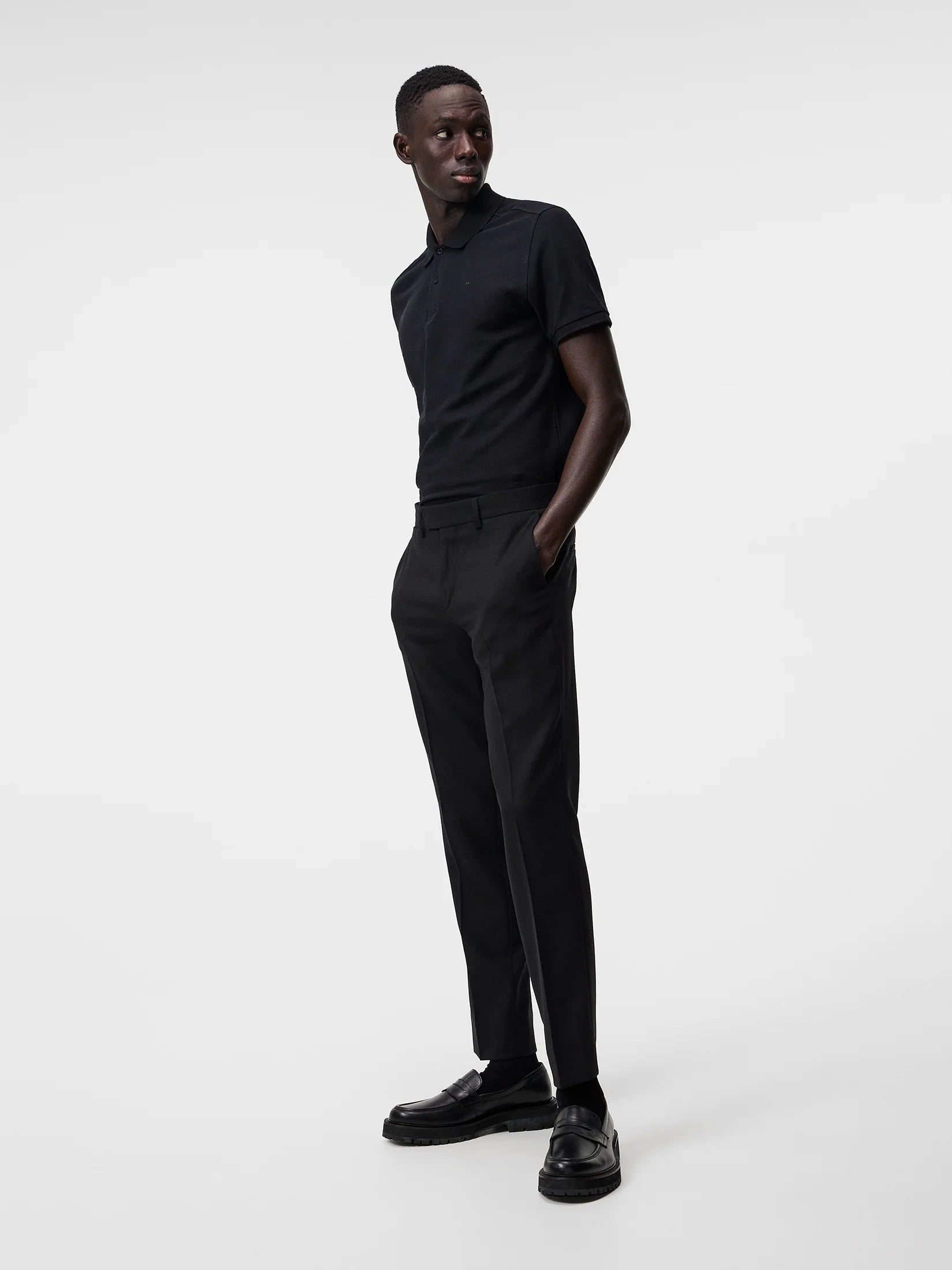 J. Lindeberg Troy Pique Polo Shirt Musta