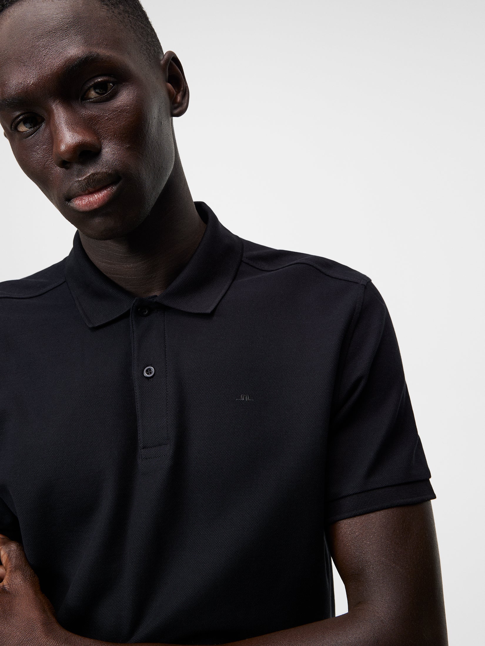 J. Lindeberg Troy Pique Polo Shirt Musta