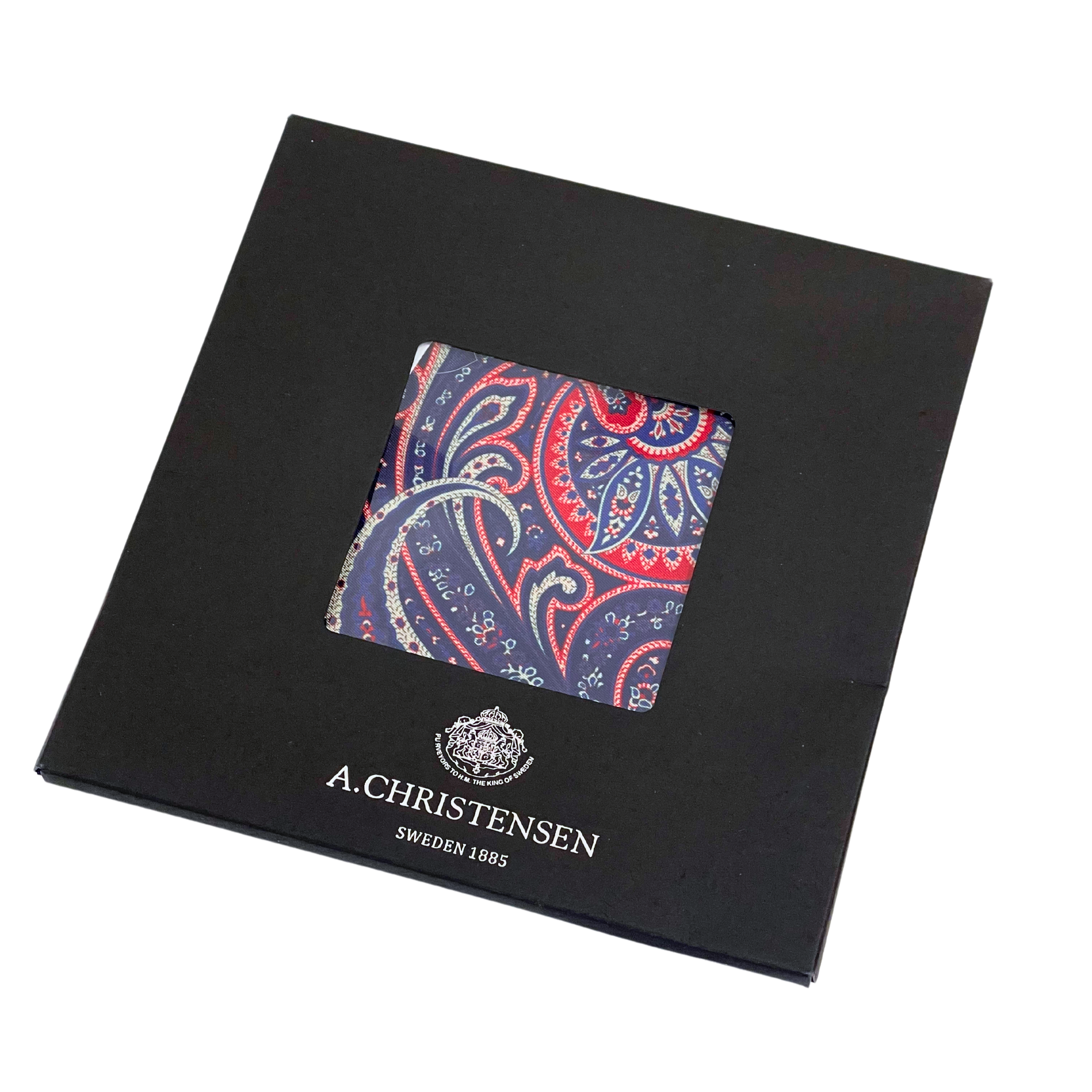 Amanda Christensen sinipunainen paisley "Printed pocket square"