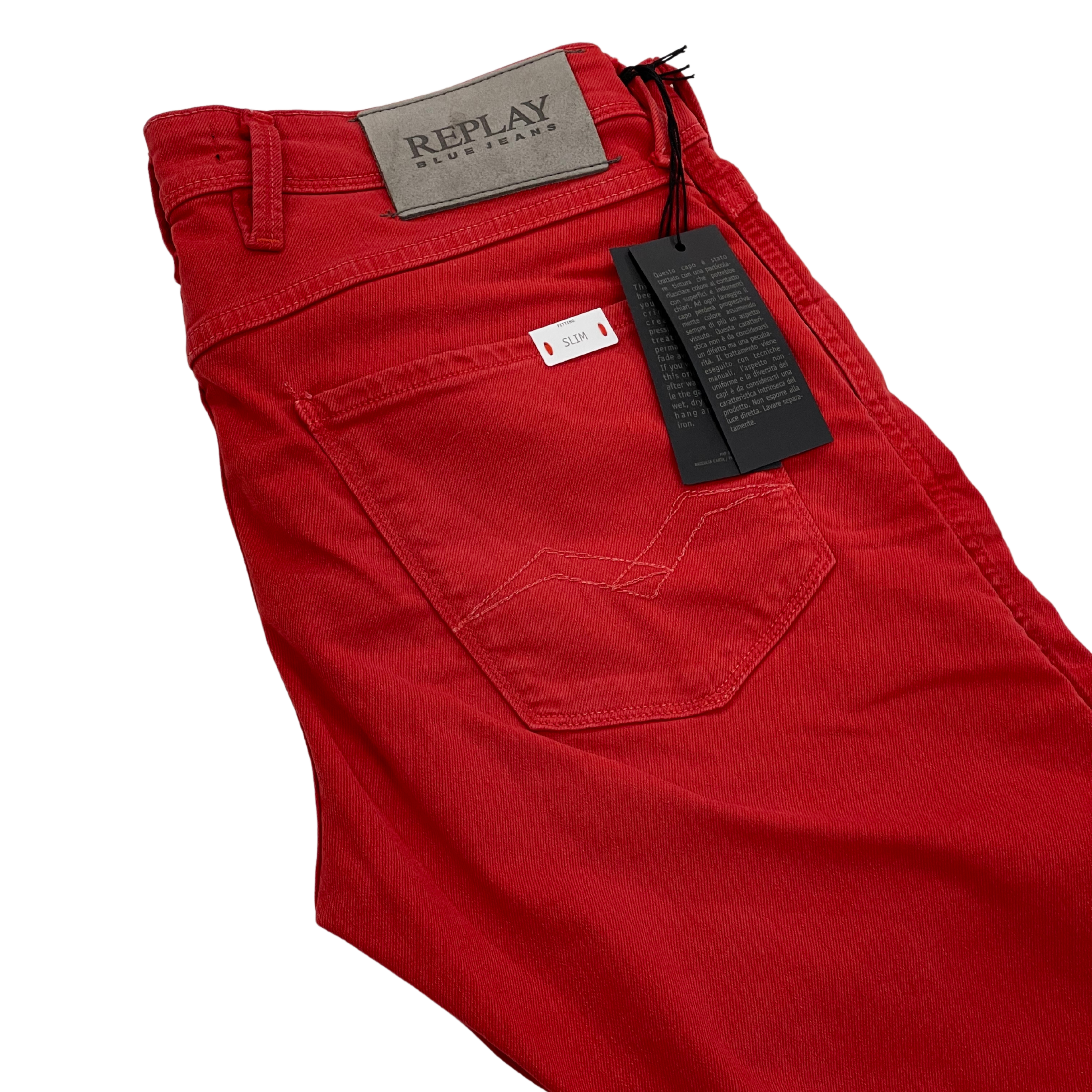 Replay punainen slim fit joustofarkku "Anbass"