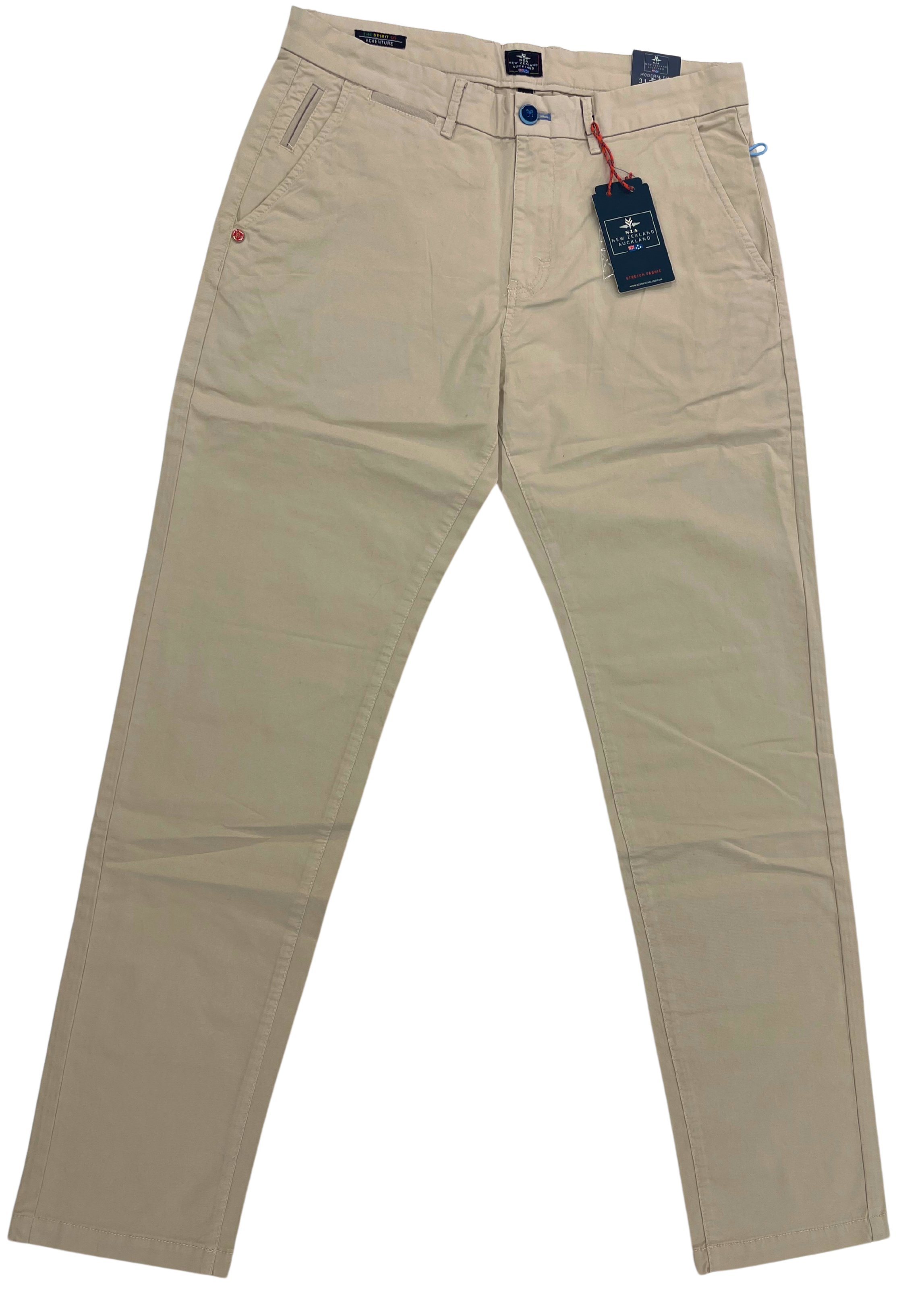 NZA beiget joustavat modern fit puuvillahousut "Napier Twill Stretch"