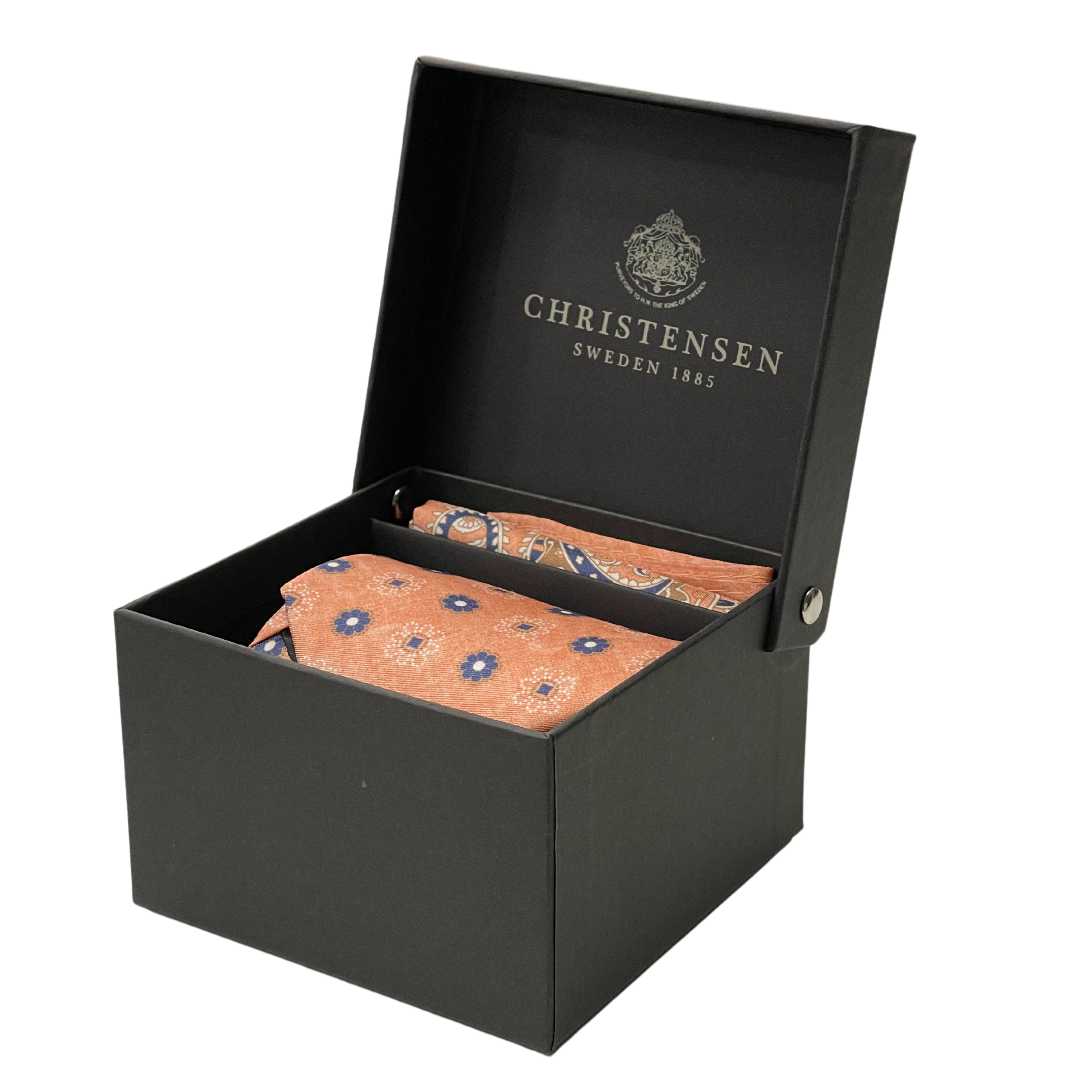 Amanda Christensen persikka solmio ja taskuliina "Tie & Pocket square box set"