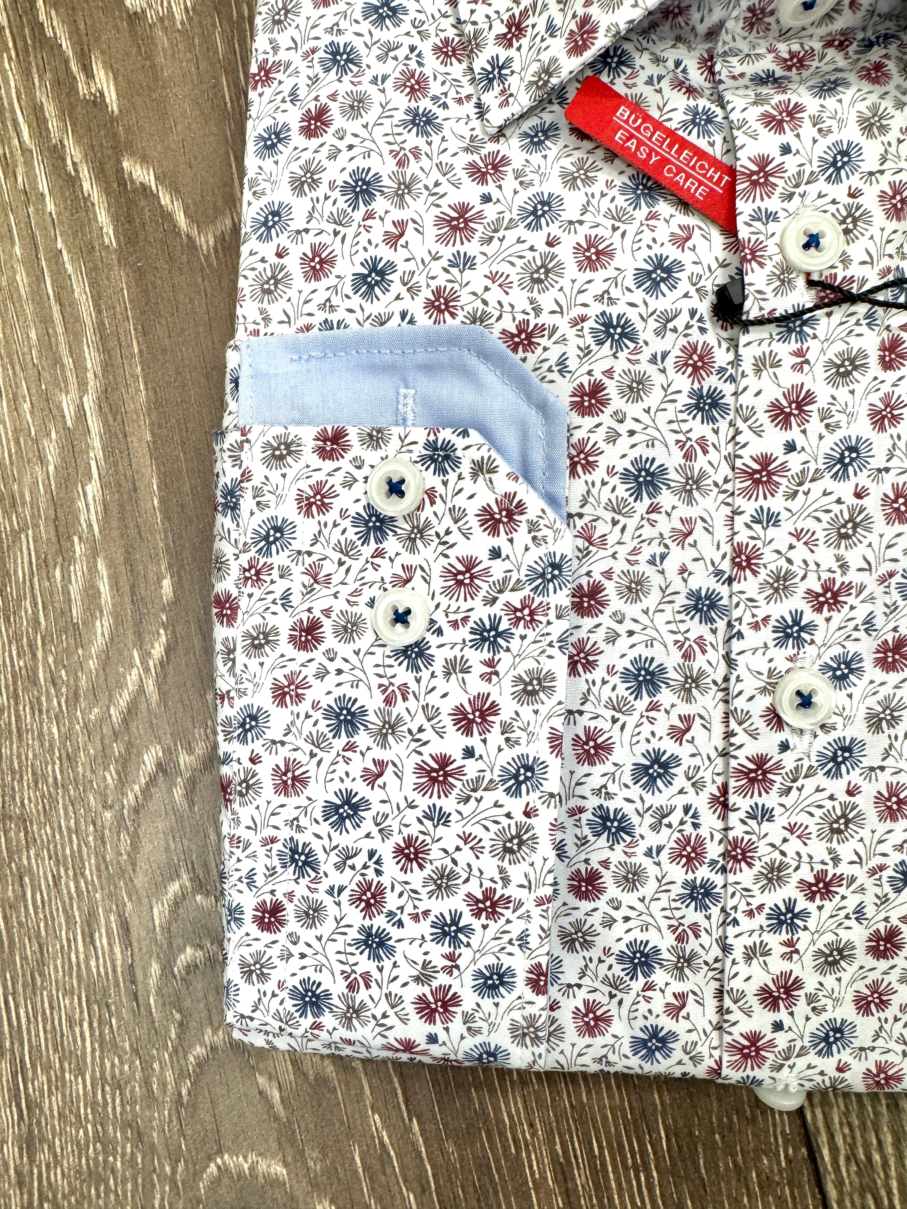 PURE kauluspaita punertava printtikuvio slim fit "City Shirt"