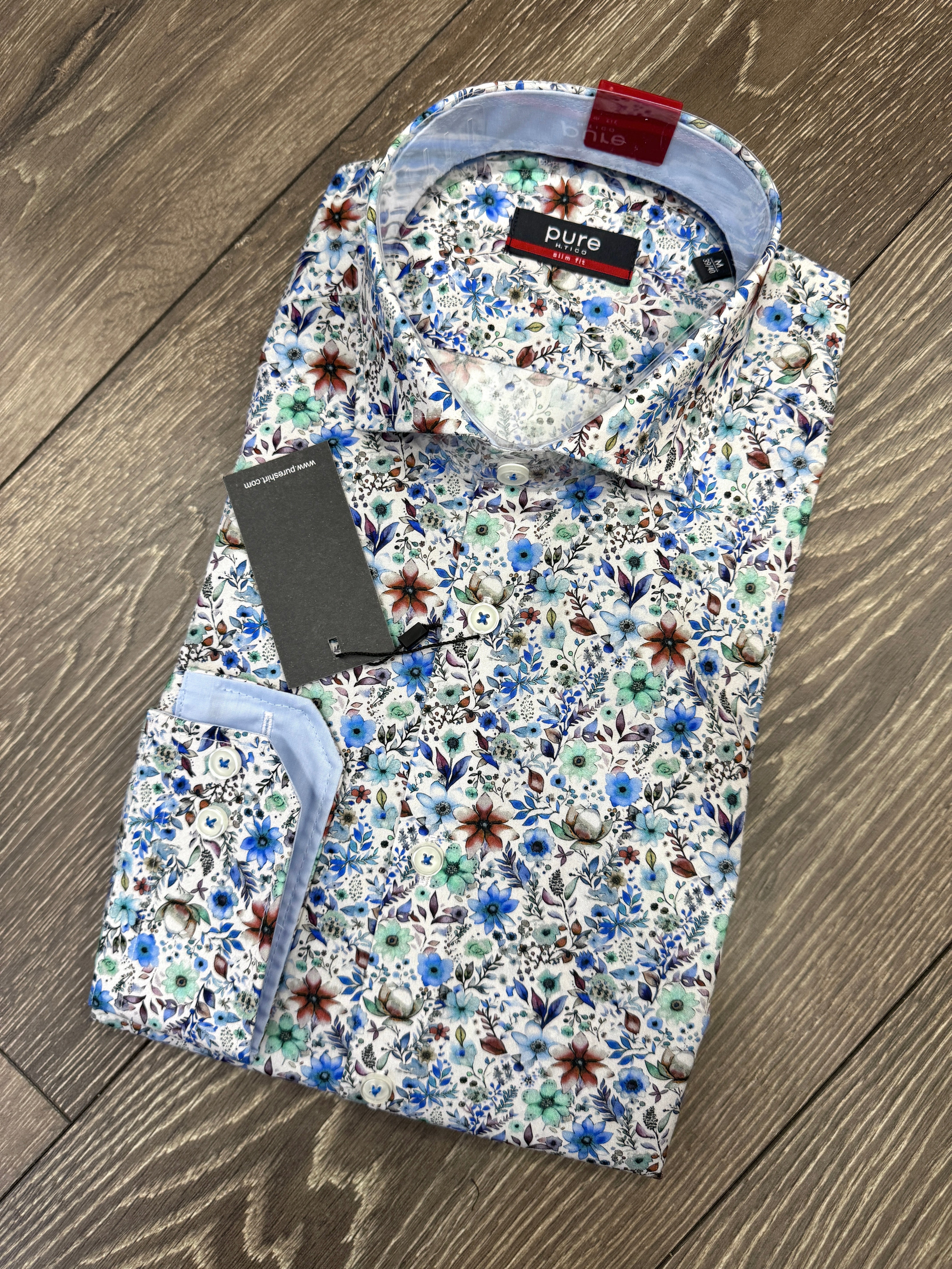 PURE kauluspaita monivärinen printtikuvio slim fit "City Shirt"