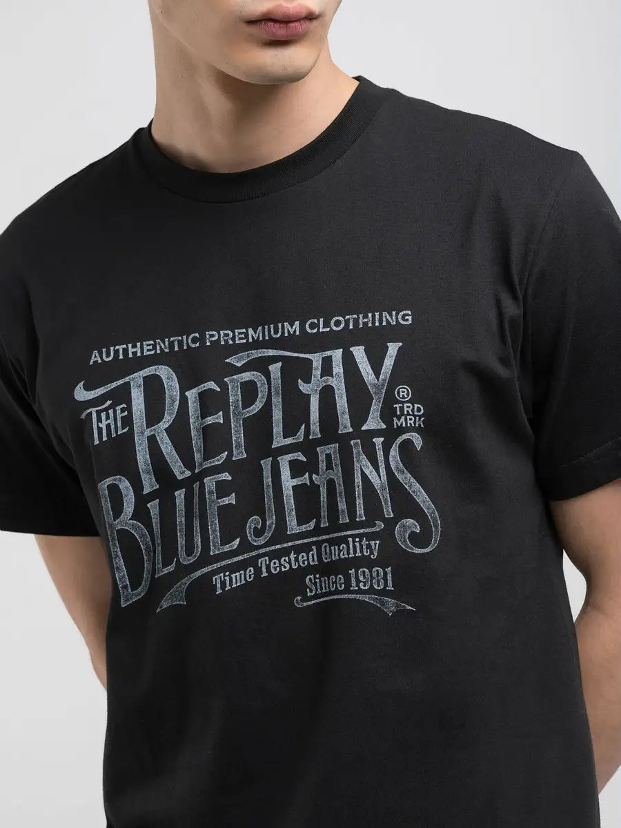 Replay musta regular-fit t-paita