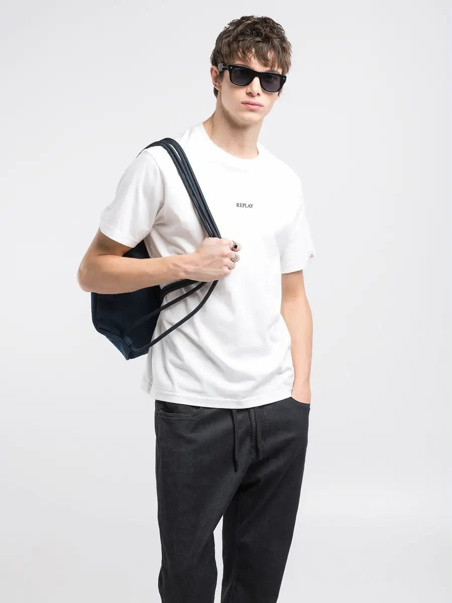 Replay valkoinen crew-neck t-paita