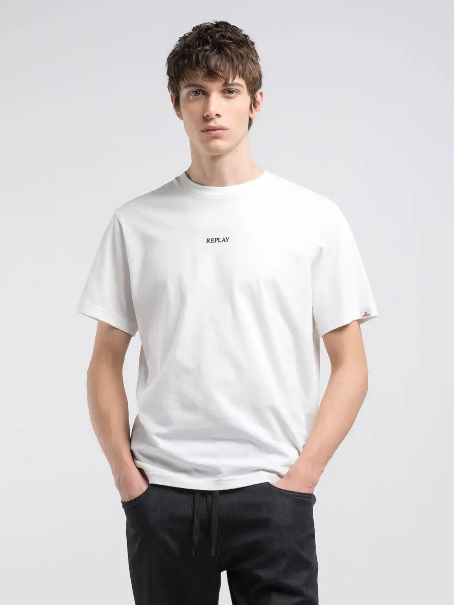 Replay valkoinen crew-neck t-paita