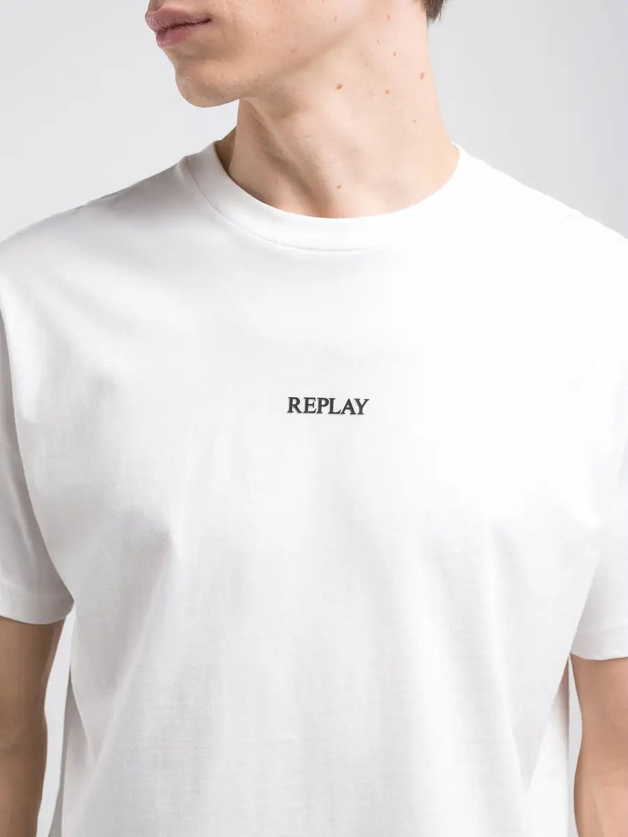 Replay valkoinen crew-neck t-paita