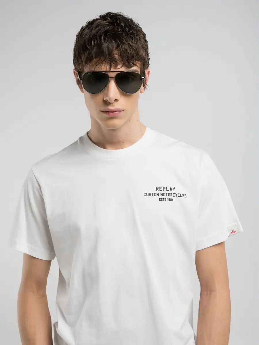 Replay valkoinen regular-fit t-paita