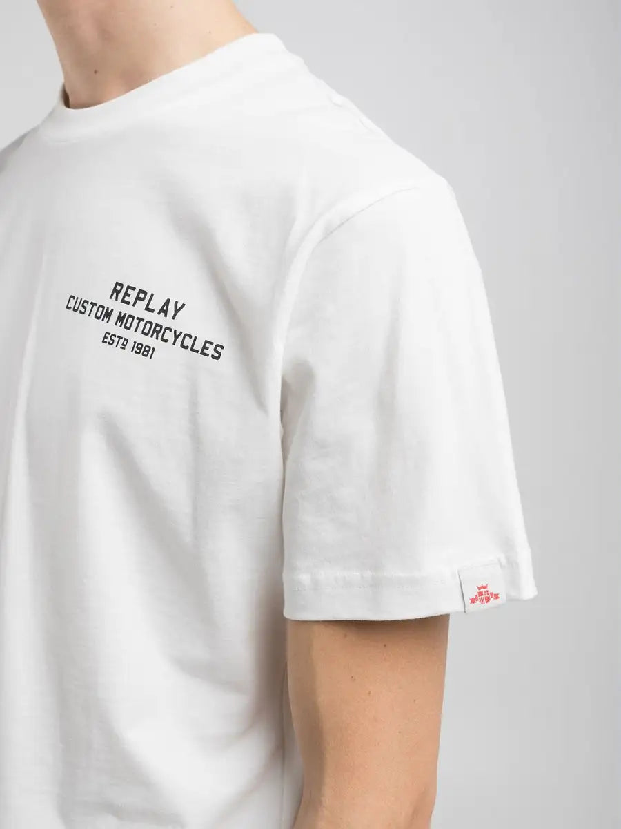 Replay valkoinen regular-fit t-paita