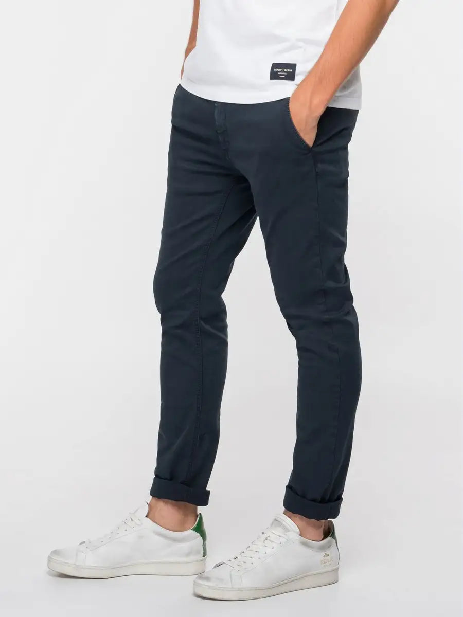 Replay Zeumar Hyperflex Slim fit chinot sininen