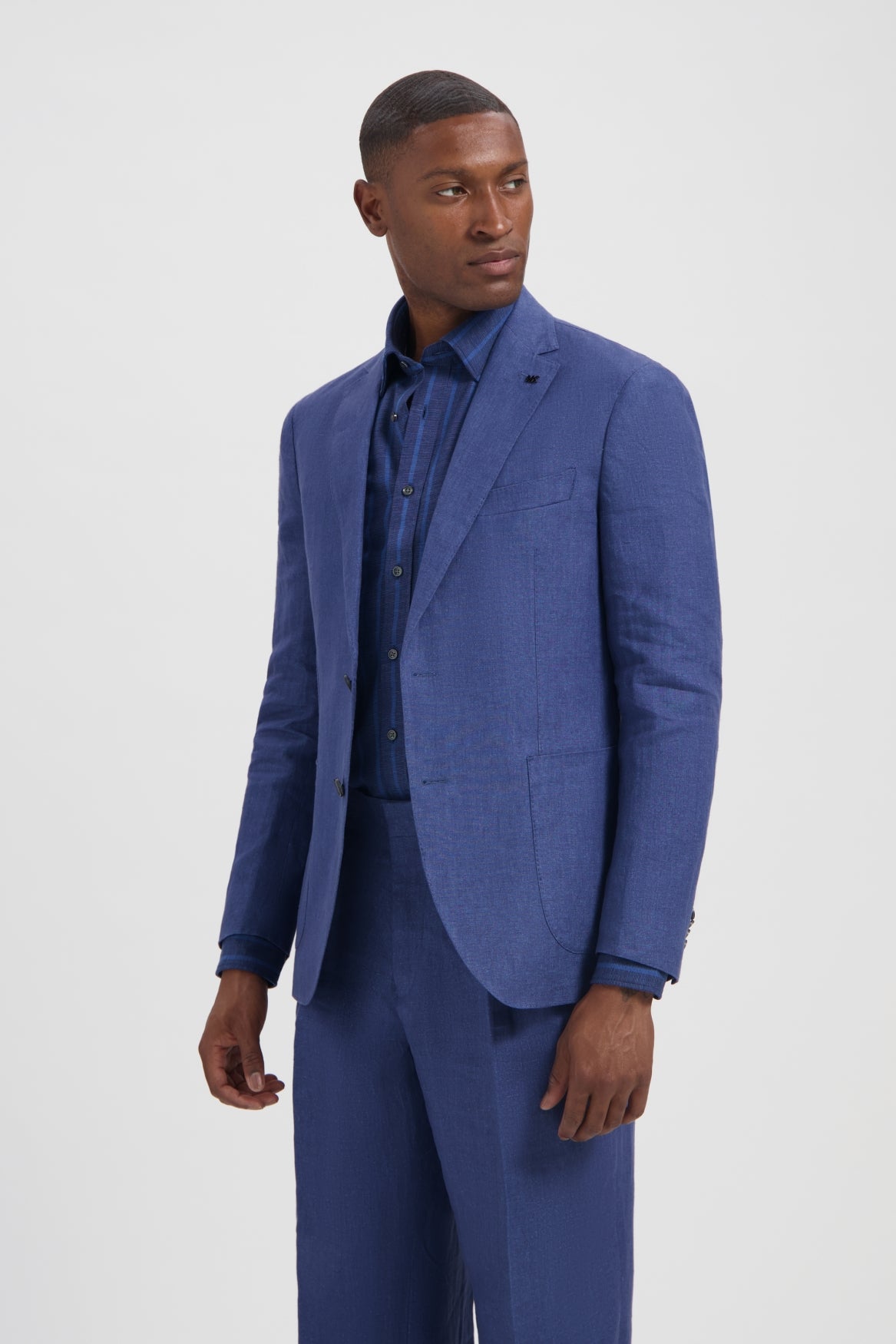 Michael Kors sininen pellavapuku slim fit