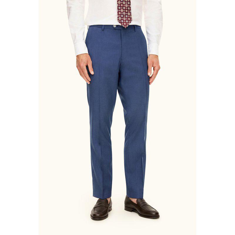 Oscar Jacobson sininen villapuku Marzotto Tropical Wool