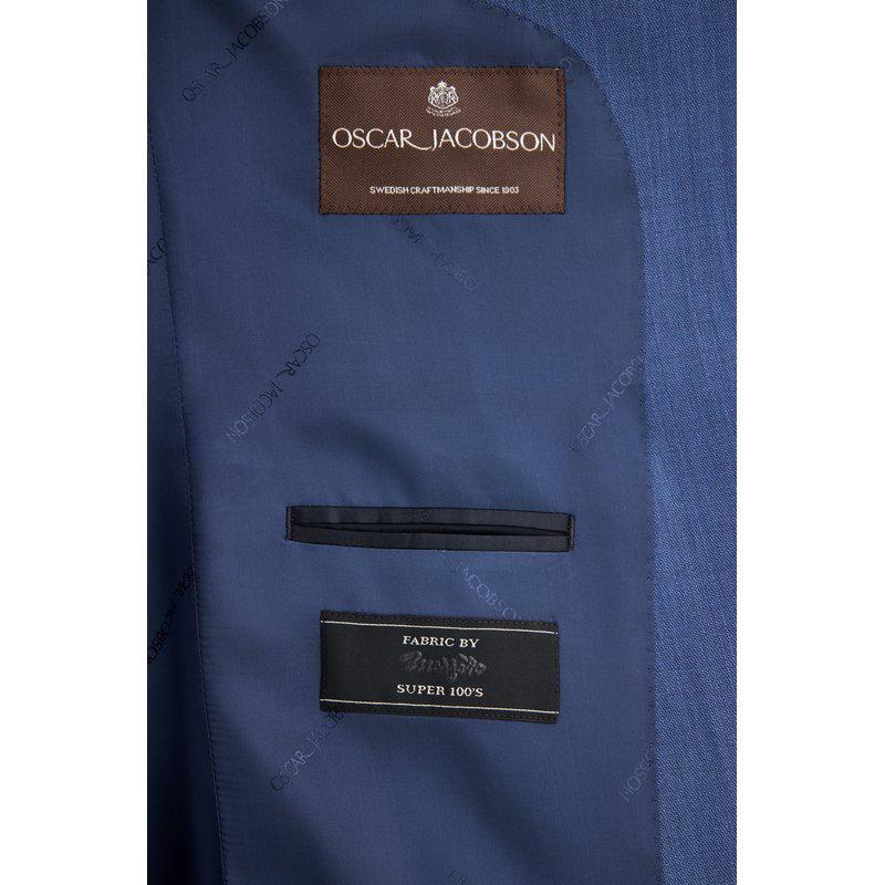 Oscar Jacobson sininen villapuku Marzotto Tropical Wool