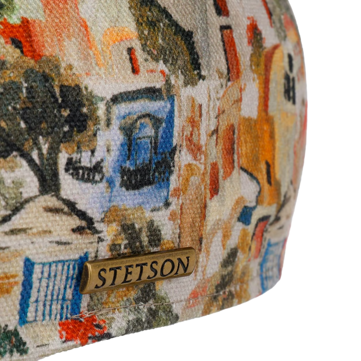 Stetson Flat Cap kylä printti puuvilla