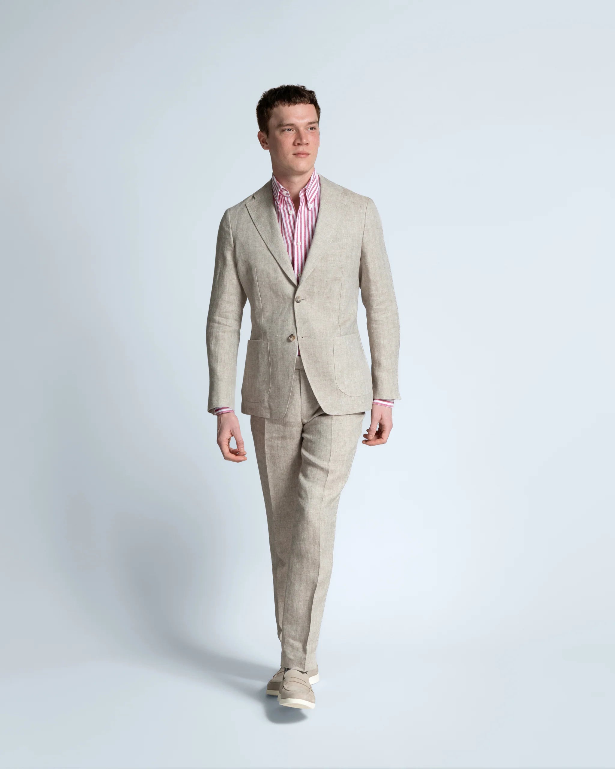 TURO vaalea pellavapuku slim fit Angelico "SAVINO+HAMPTON"