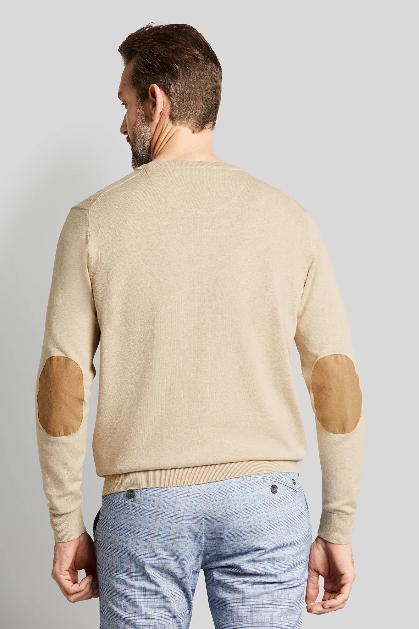 Bugatti vaalea puuvillaneule "Knit O-neck"