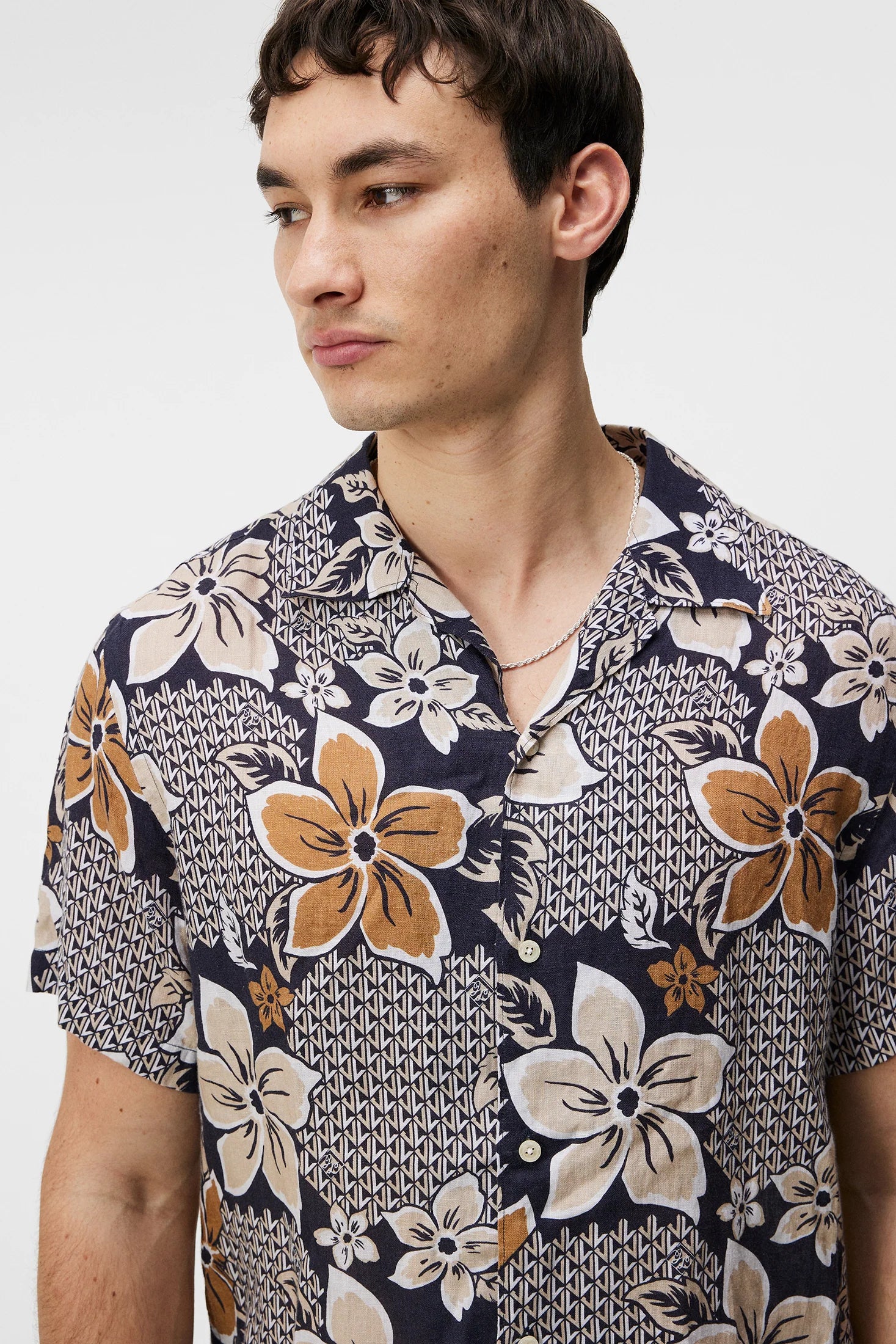 J.Lindeberg pellavapaita "Elio Linen Island Floral Shirt"