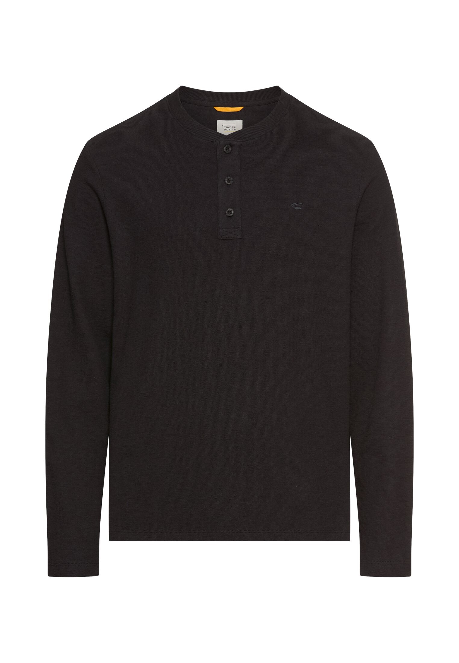 Camel Active Henley Paita Asphalt - Miesten Pitkähihainen Puuvillapaita