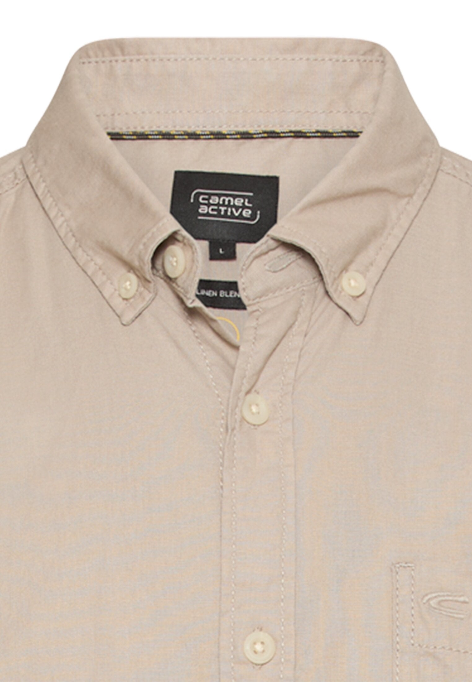 Camel Active lyhythihainen kauluspaita beige pellava