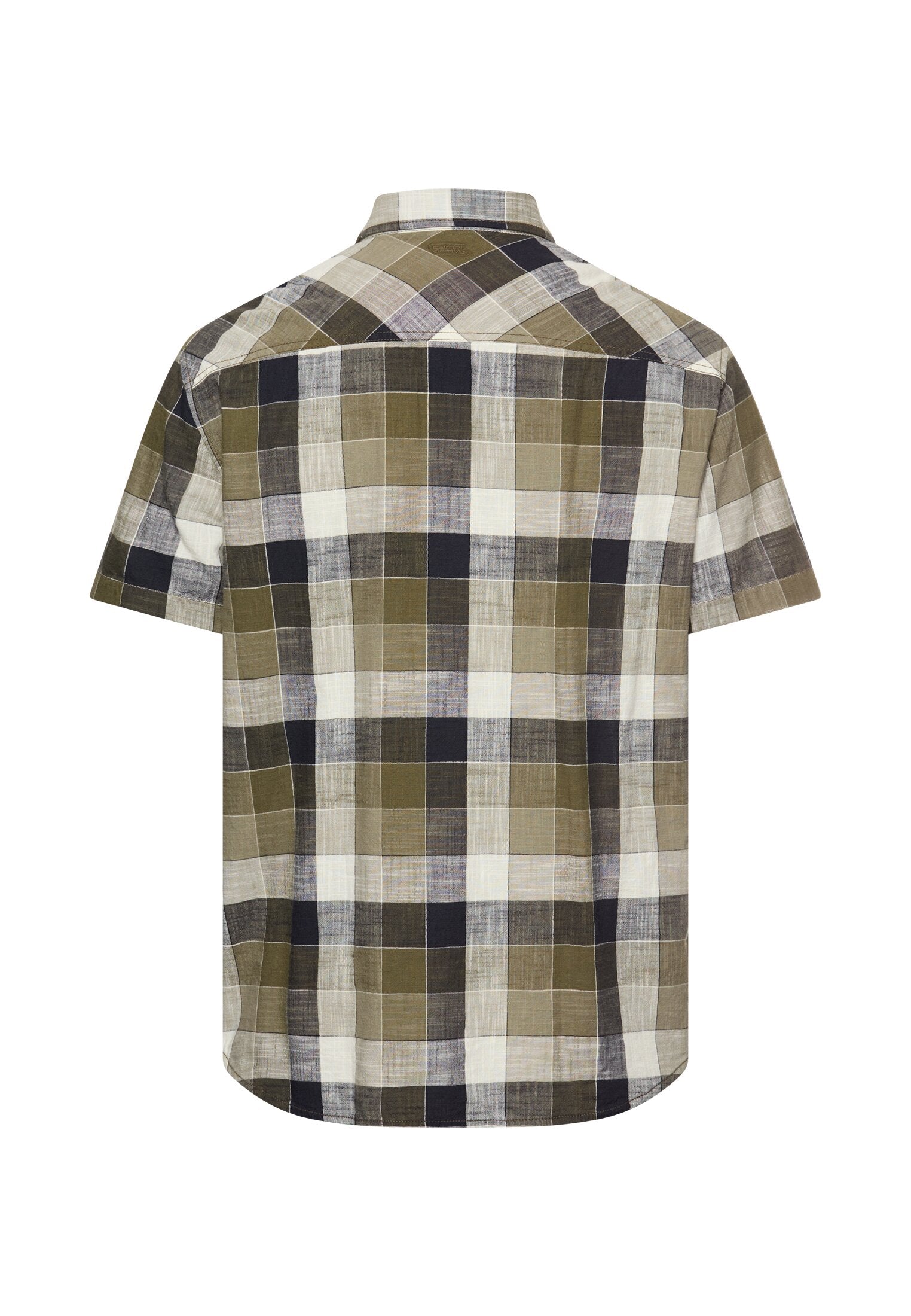 Camel Active lyhythihainen kauluspaita vihreä ruutu regular fit