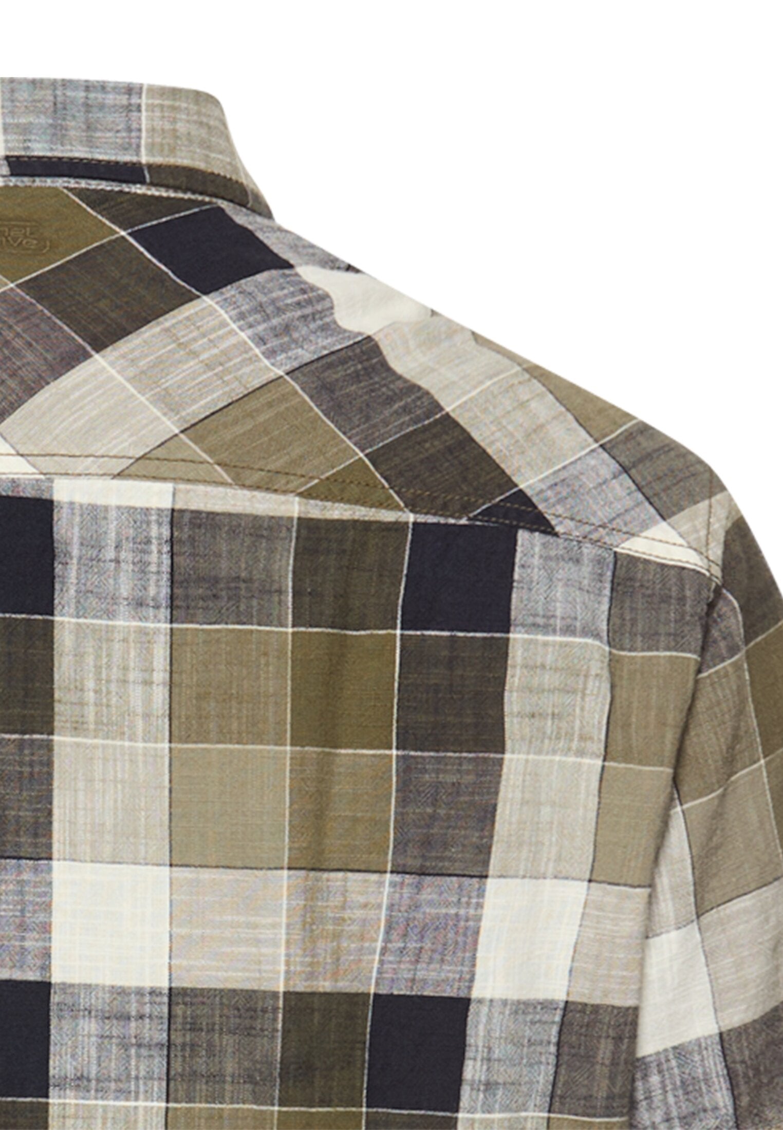 Camel Active lyhythihainen kauluspaita vihreä ruutu regular fit