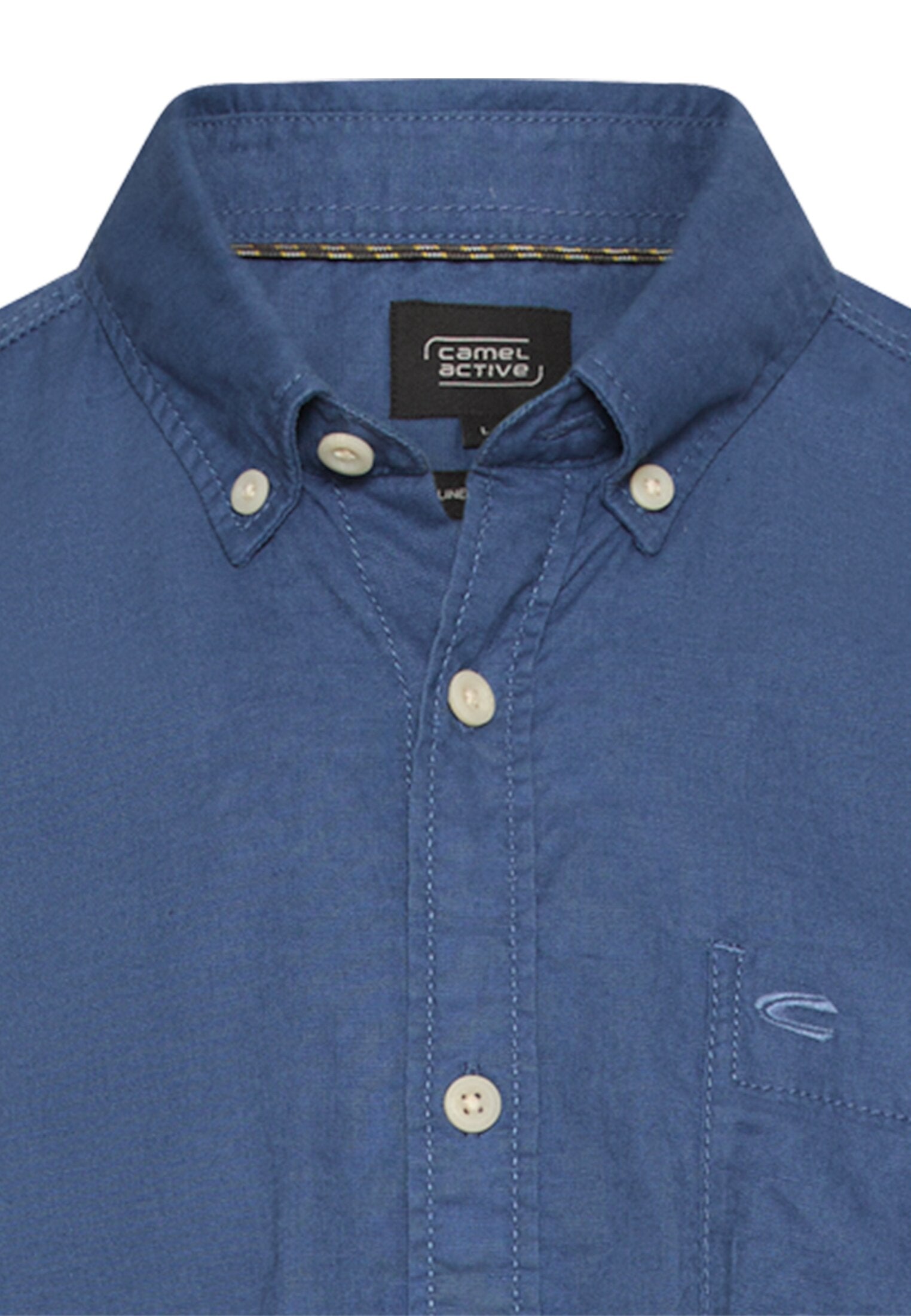 Camel Active lyhythihainen kauluspaita sininen pellava