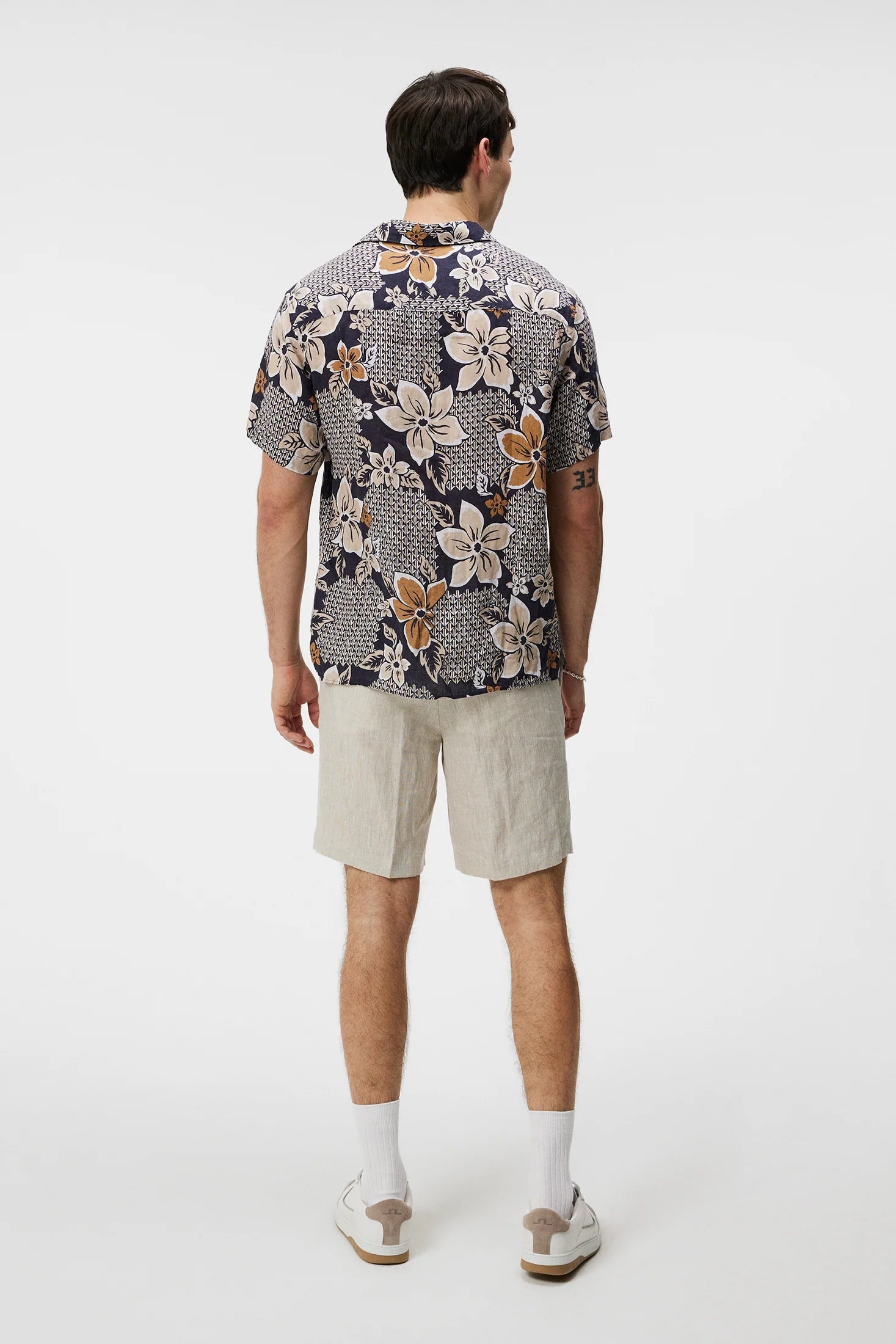 J.Lindeberg pellavapaita "Elio Linen Island Floral Shirt"