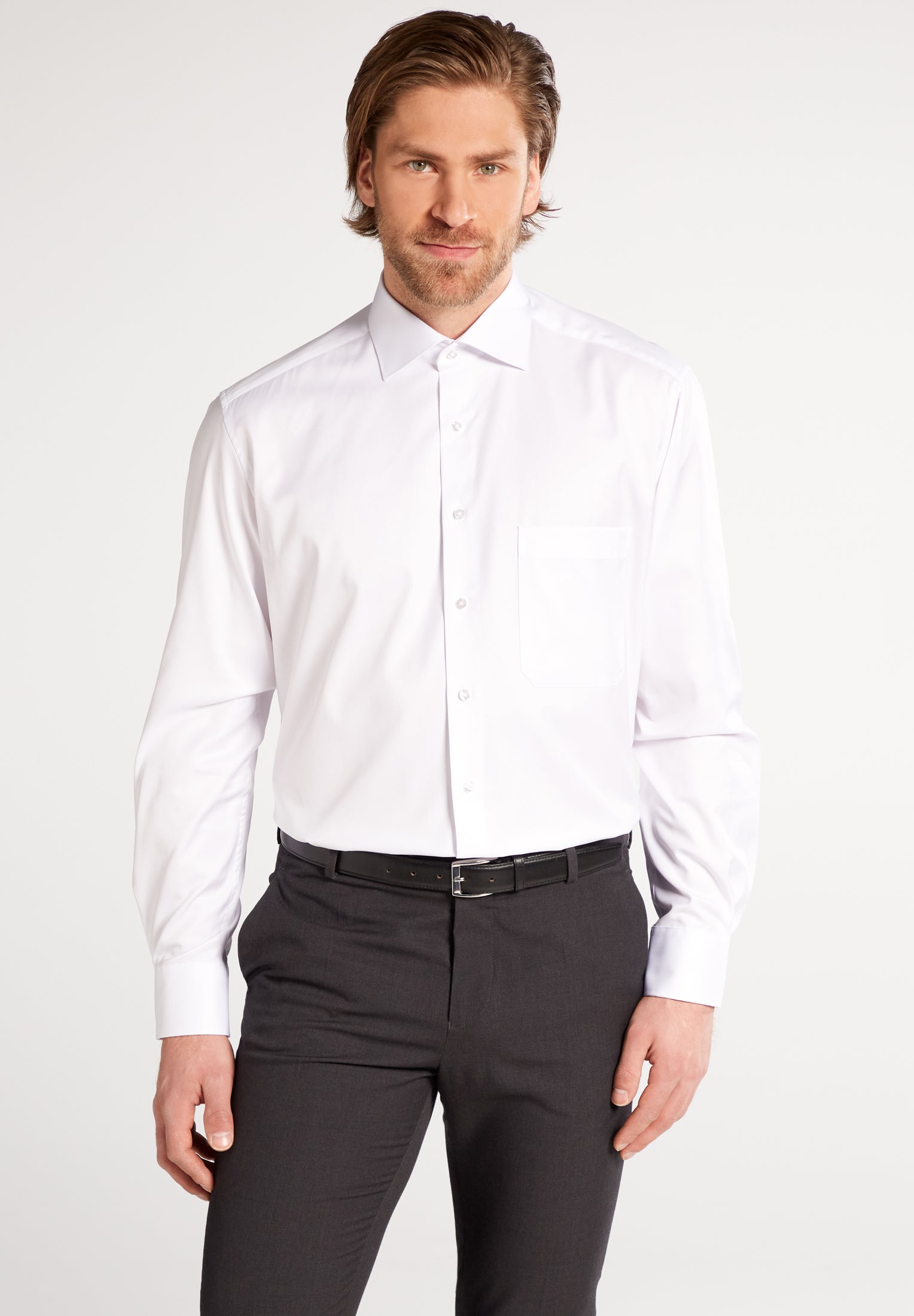 Eterna valkoinen kauluspaita "Comfort fit cover shirt 8817"