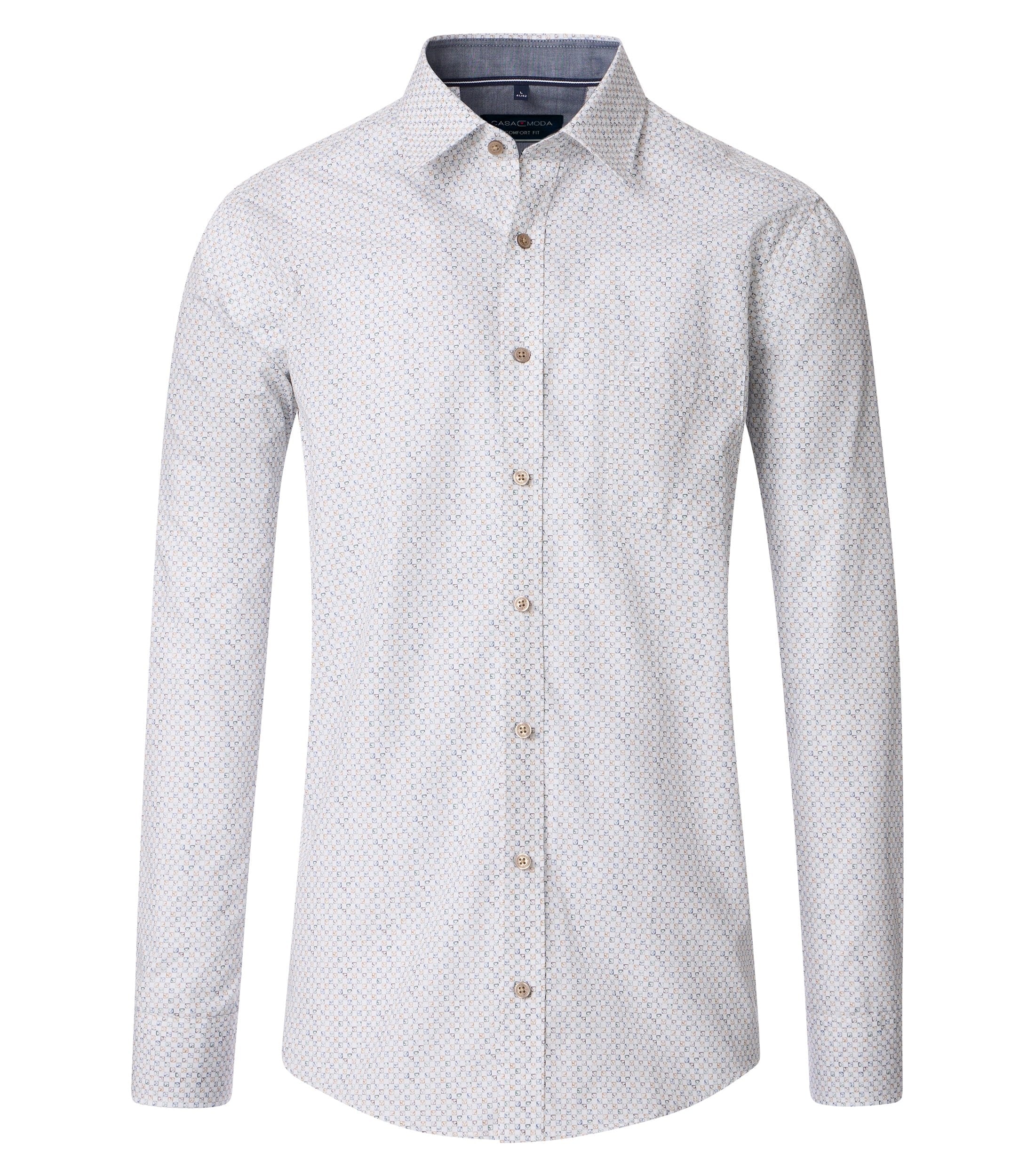 CasaModa kauluspaita beige printti casual fit
