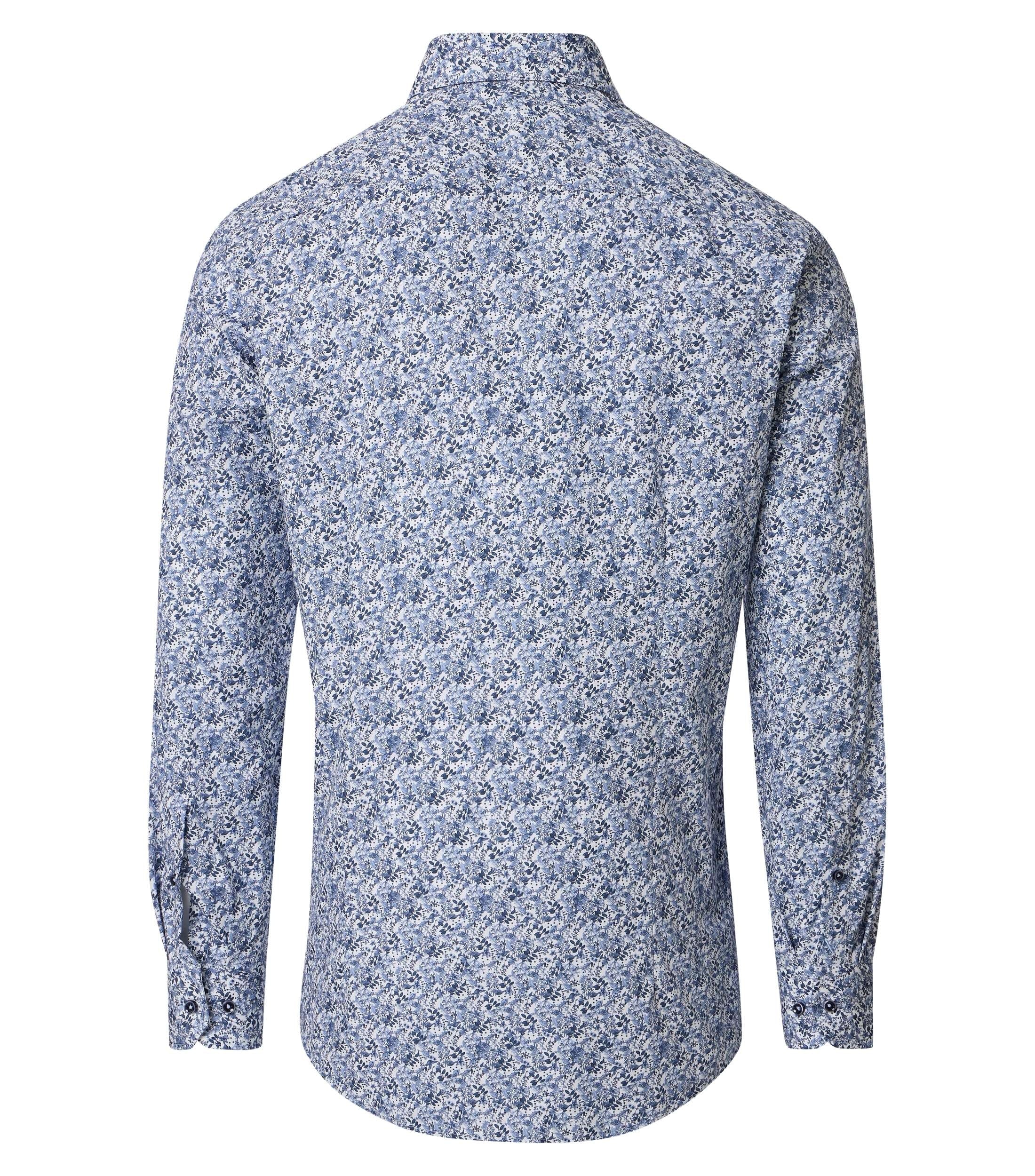 Venti pitkähihainen kauluspaita sininen printti modern fit