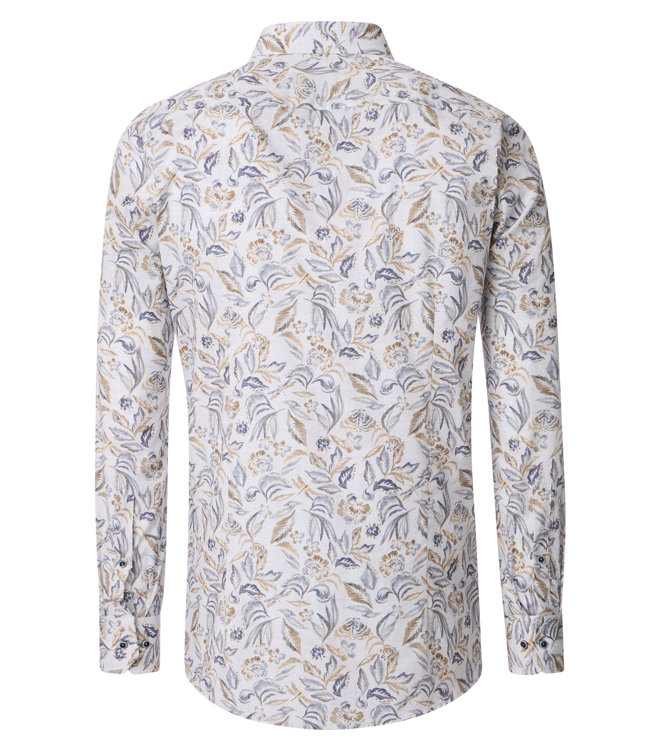 Venti kauluspaita beige printti modern fit