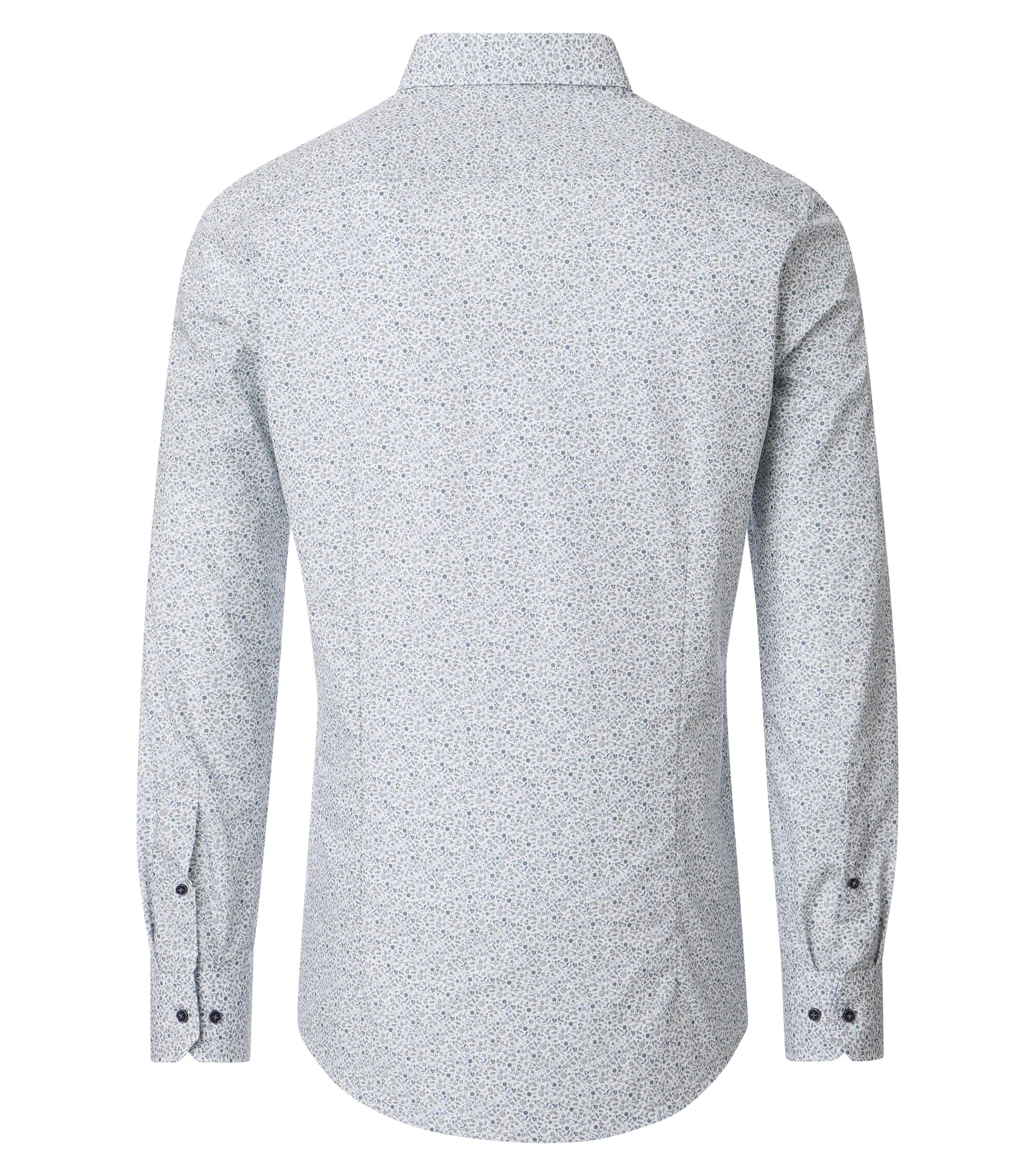 Venti kauluspaita sinivihreä printti modern fit