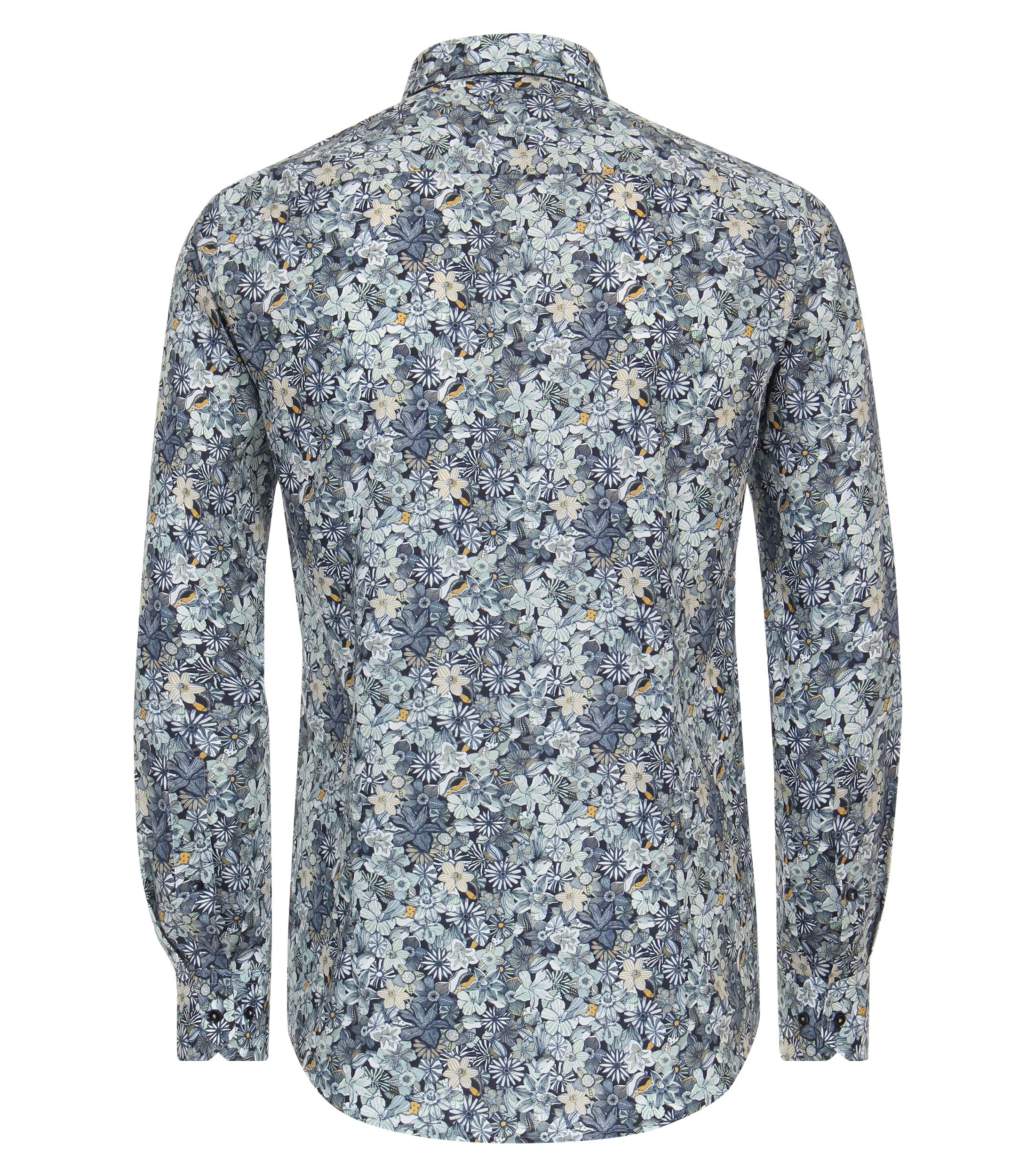 Venti kauluspaita sininen kukka printtikuviolla modern fit