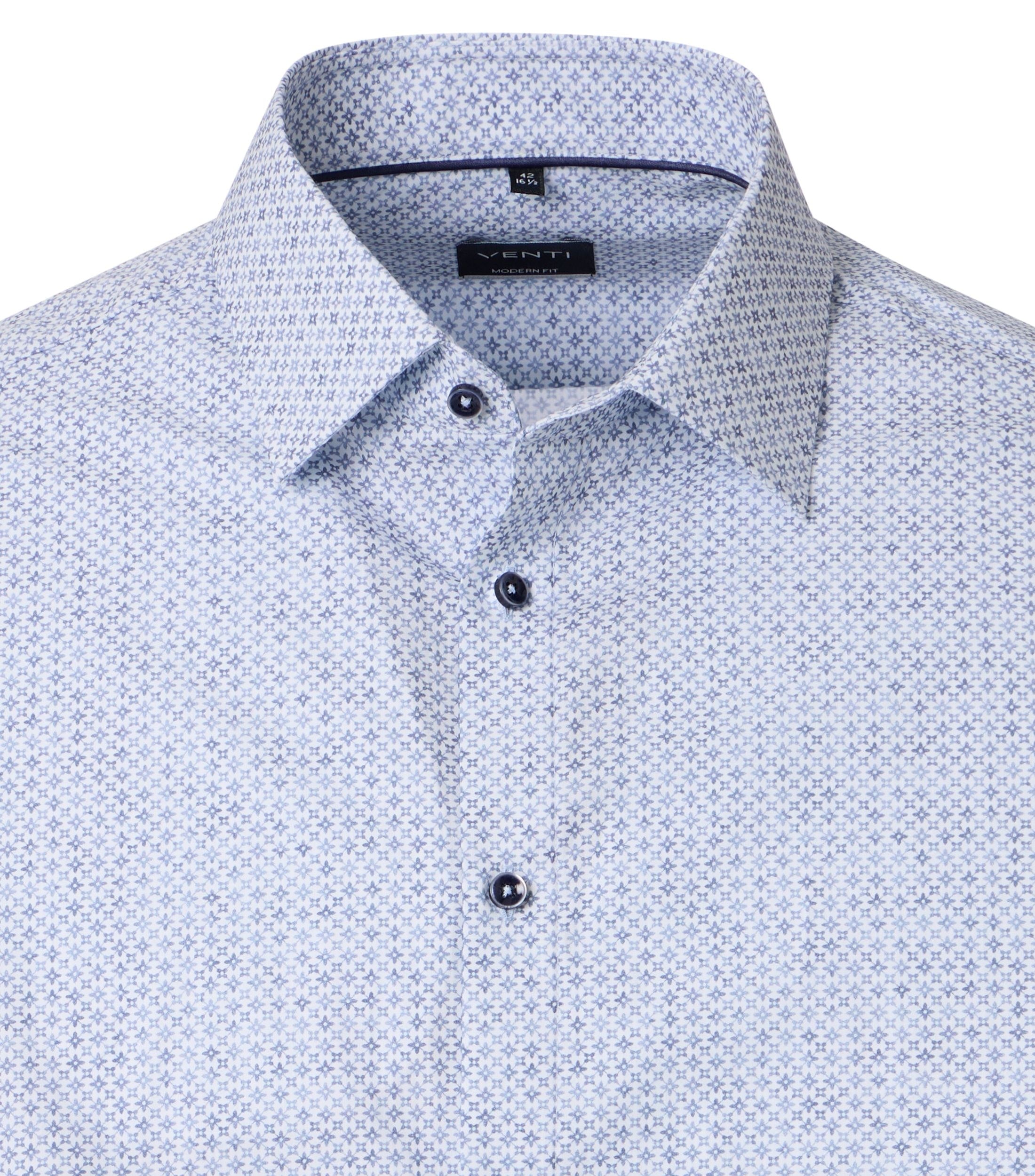 Venti pitkähihainen kauluspaita pieni vaaleansininen printti modern fit