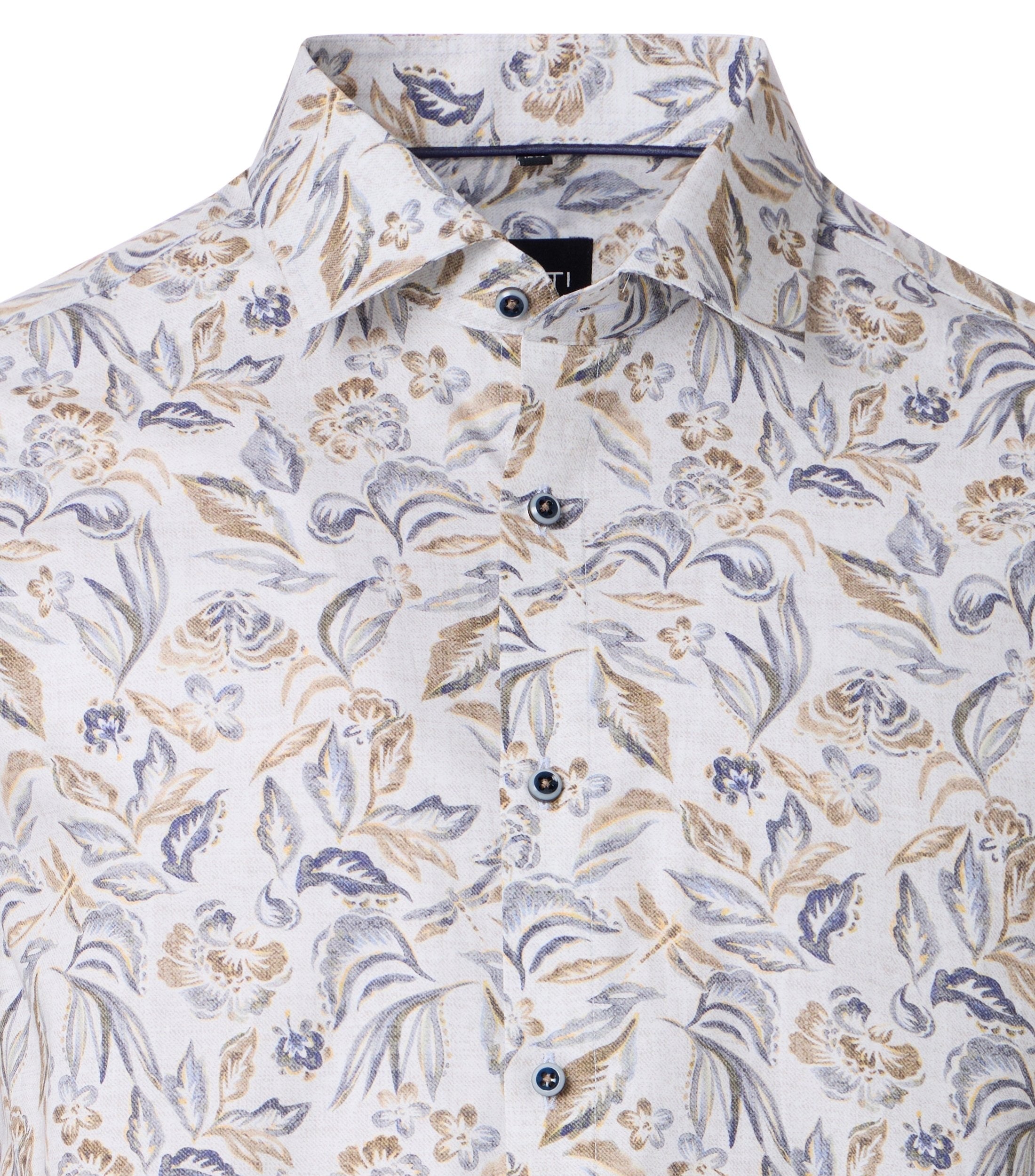 Venti kauluspaita beige printti modern fit