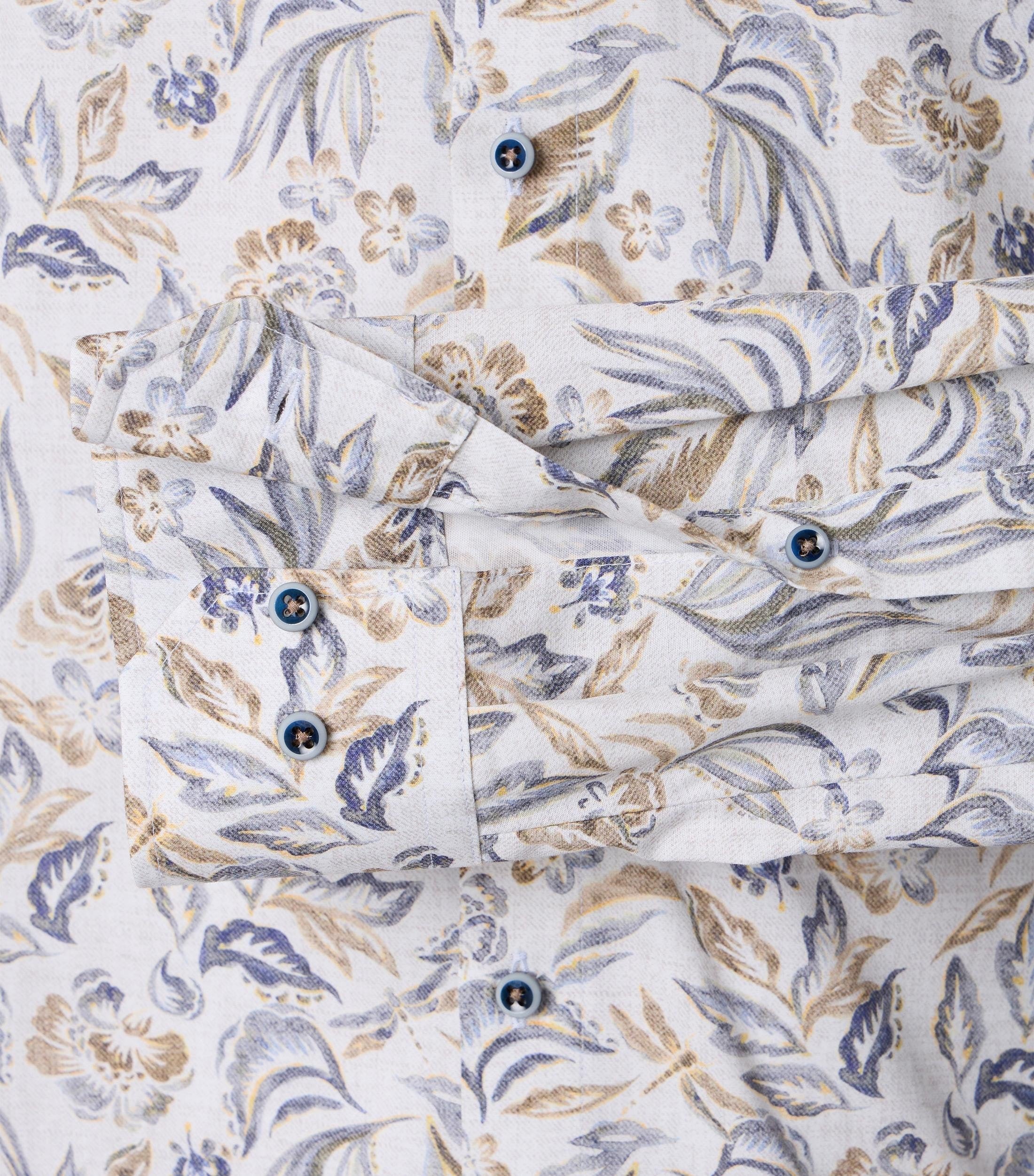Venti kauluspaita beige printti modern fit