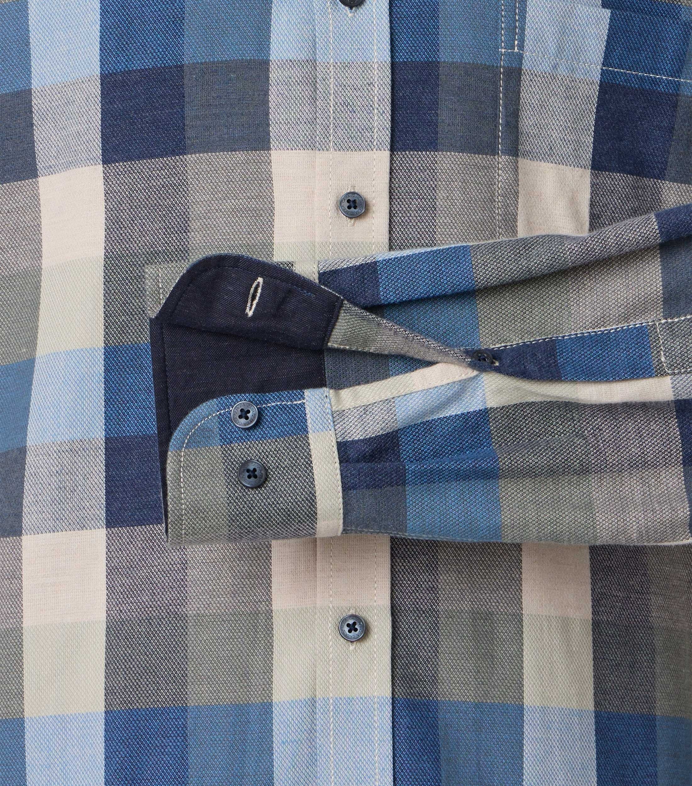 CasaModa kauluspaita iso ruutu harjattu puuvilla casual fit