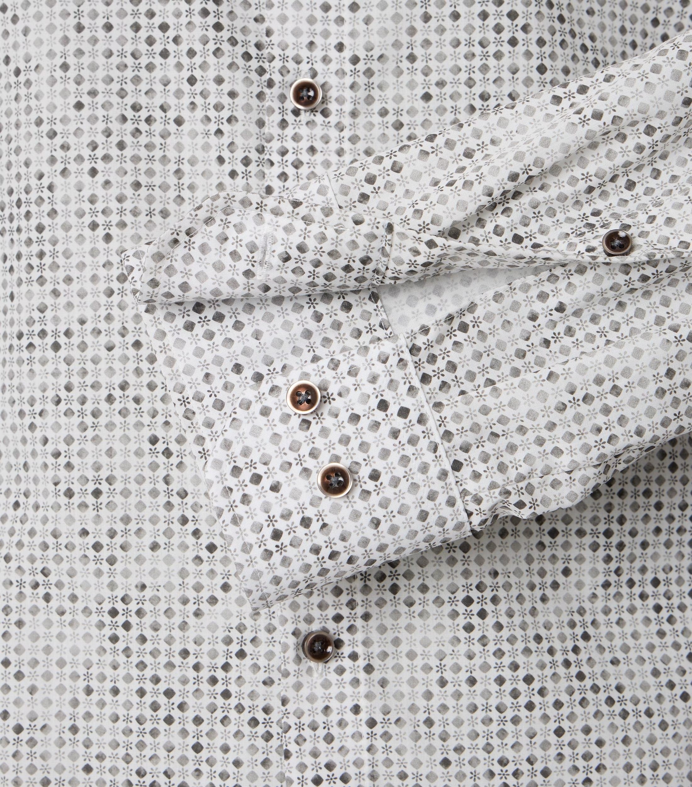 Venti kauluspaita mustavalkoisella printtikuviolla modern fit