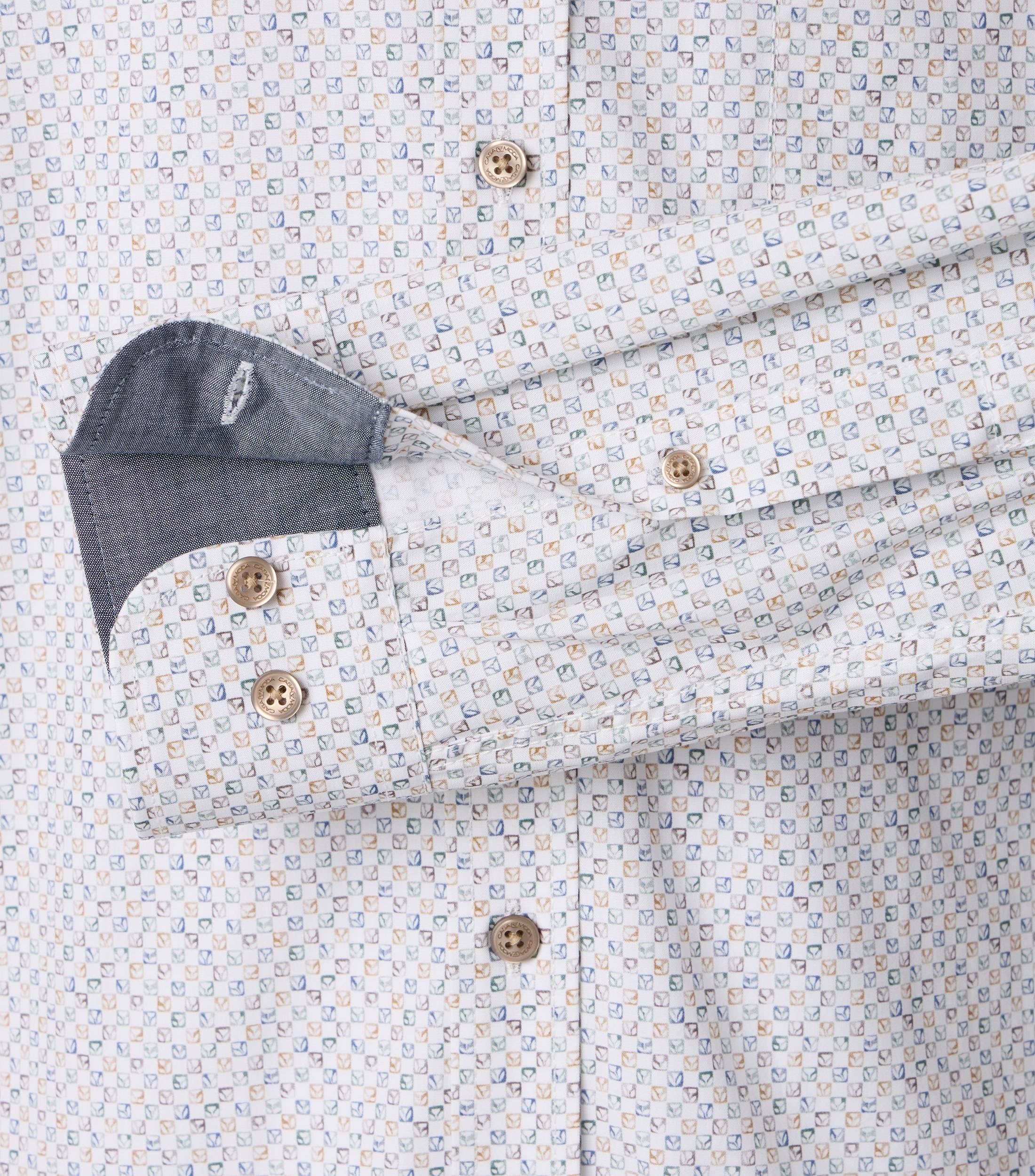 CasaModa kauluspaita beige printti casual fit